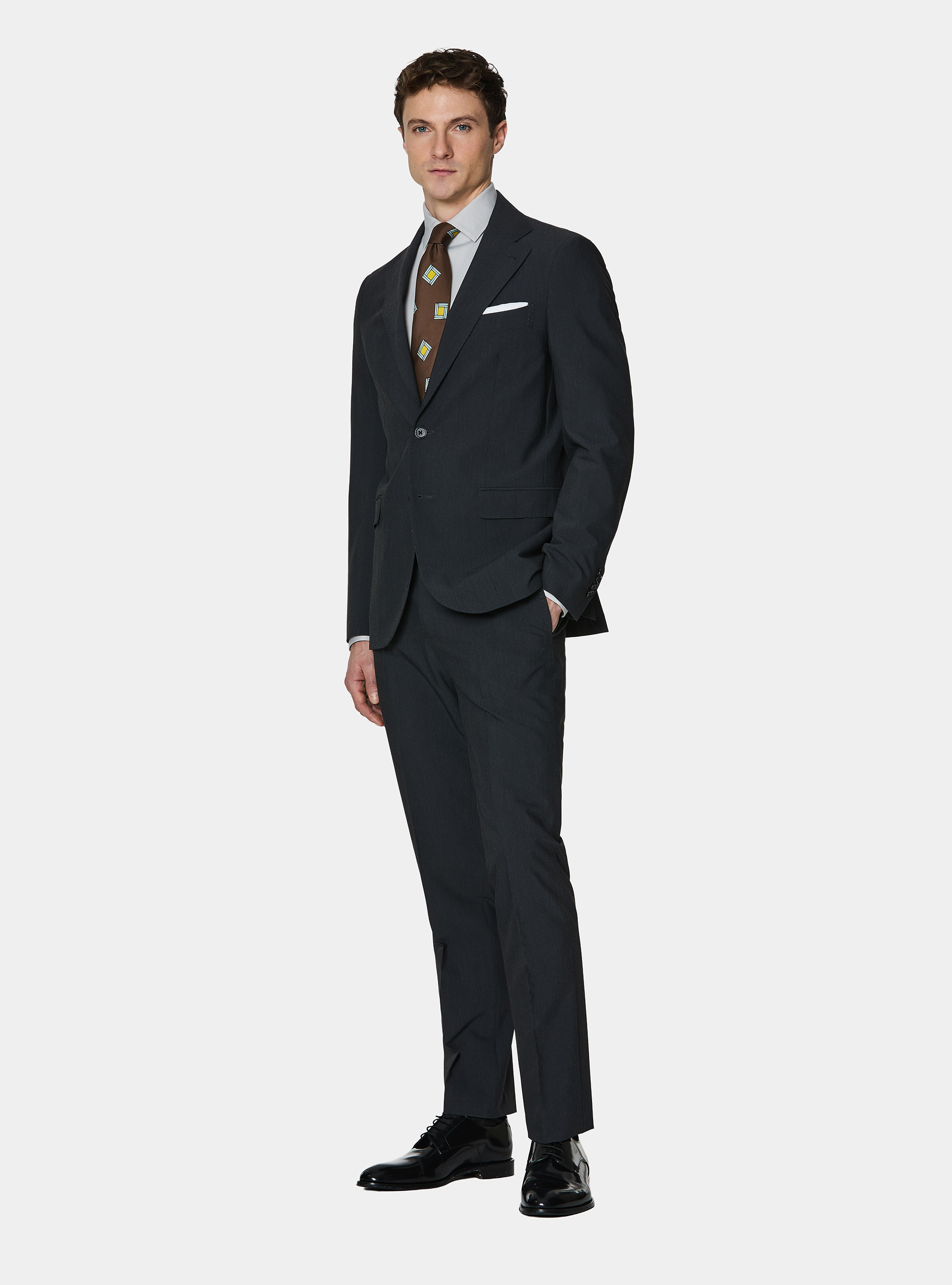 Slim fit suit blazer, ASPHALT GREY