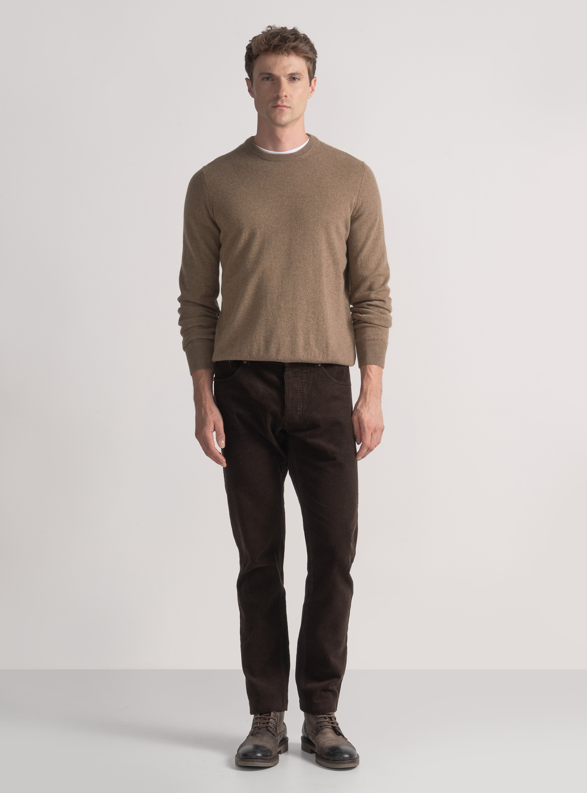 Cashmere crew-neck sweater, MUD