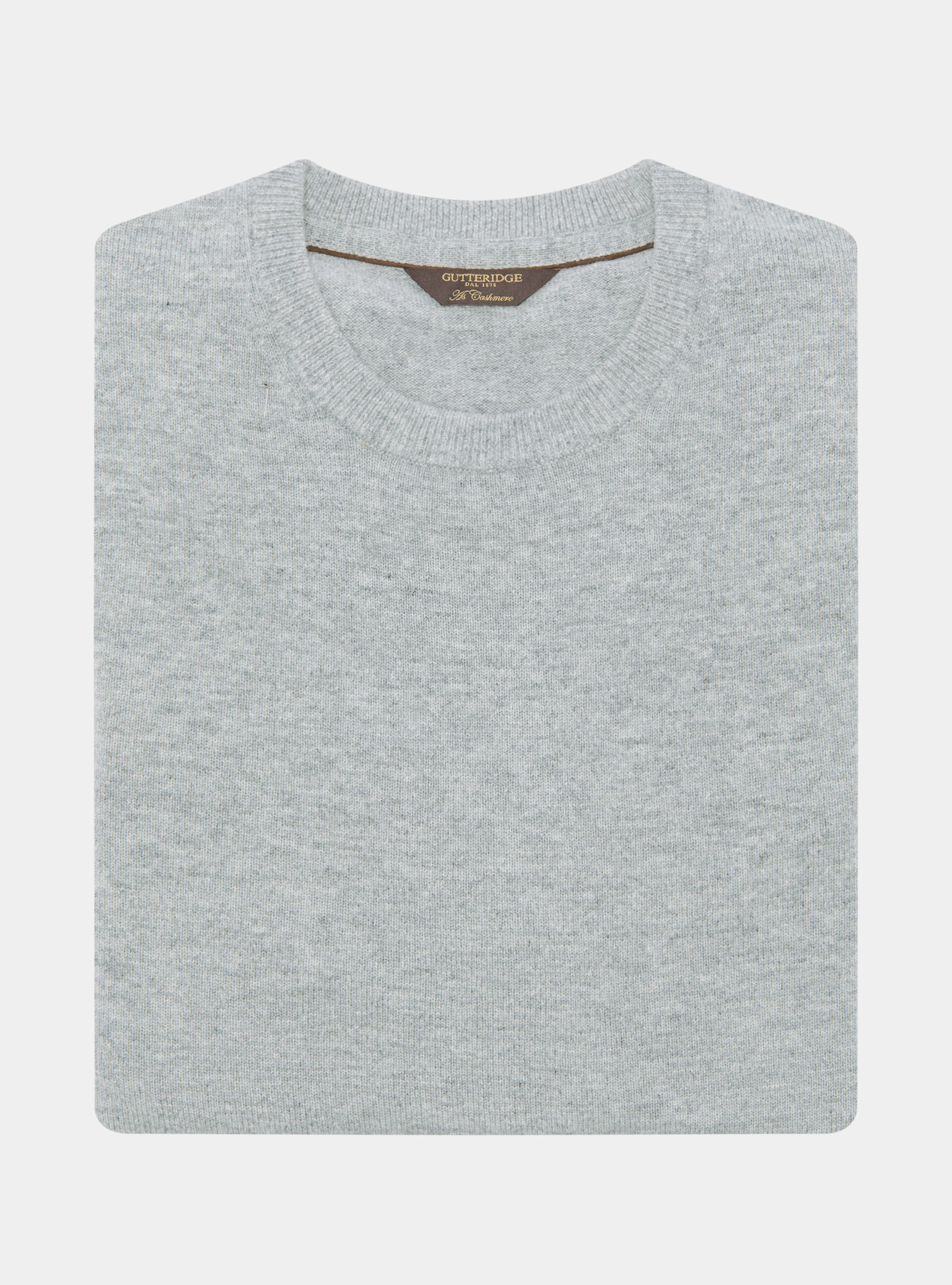 Maglia girocollo in lana lambswool e cashmere, GRIGIO MELANGE 0151C