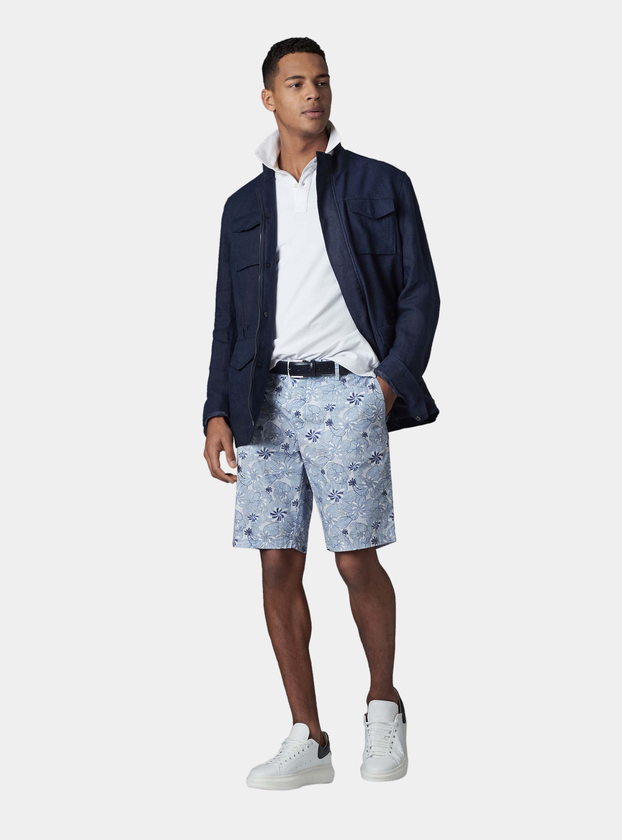 Pure linen jacket, NAVY BLUE