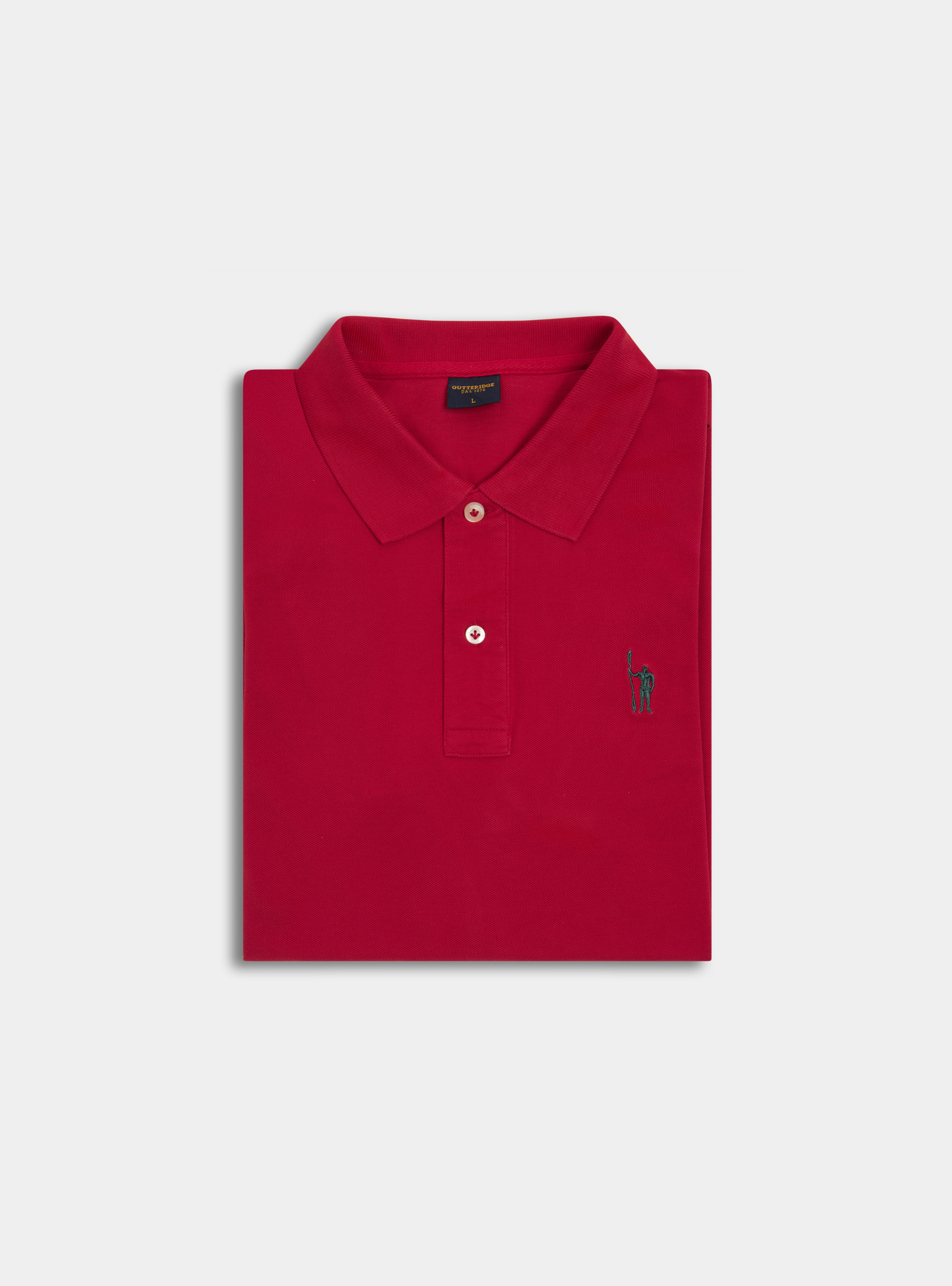 Klassisches Baumwoll-Piqu&eacute;-Polo mit Stickerei, ROSSO 0349C