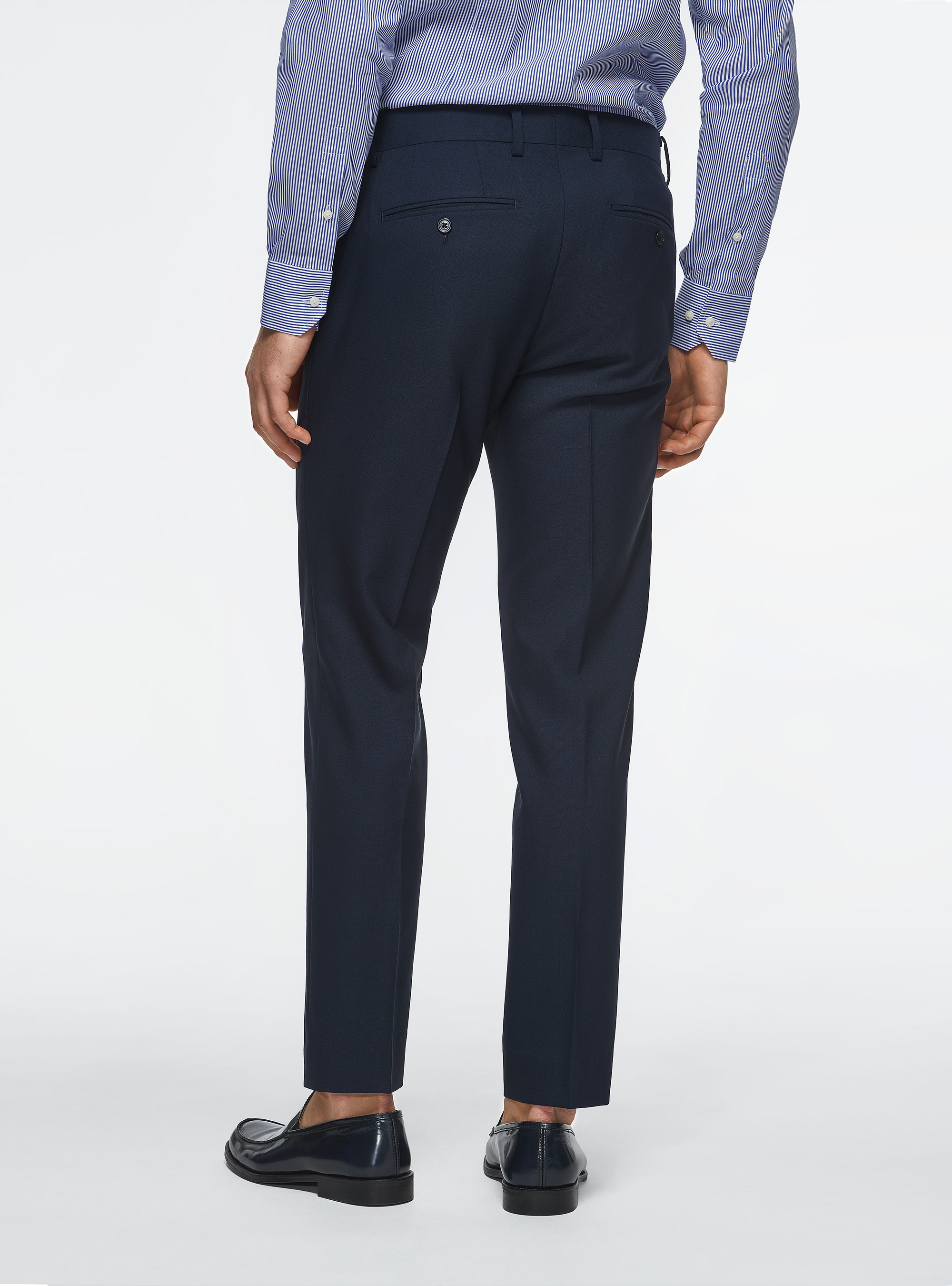 Pantalon en pure laine Vitale Barberis Canonico, BLEU
