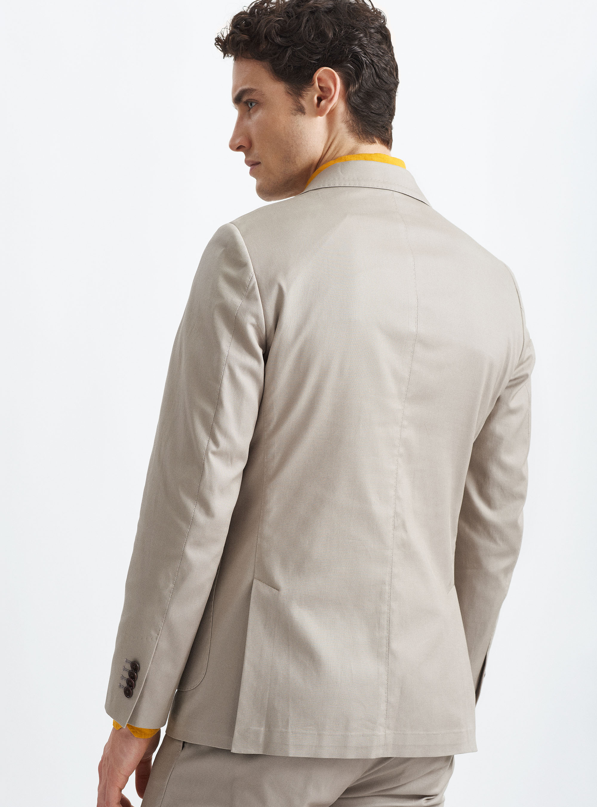 Veste de costume en coton stretch blind&eacute;, BOUE