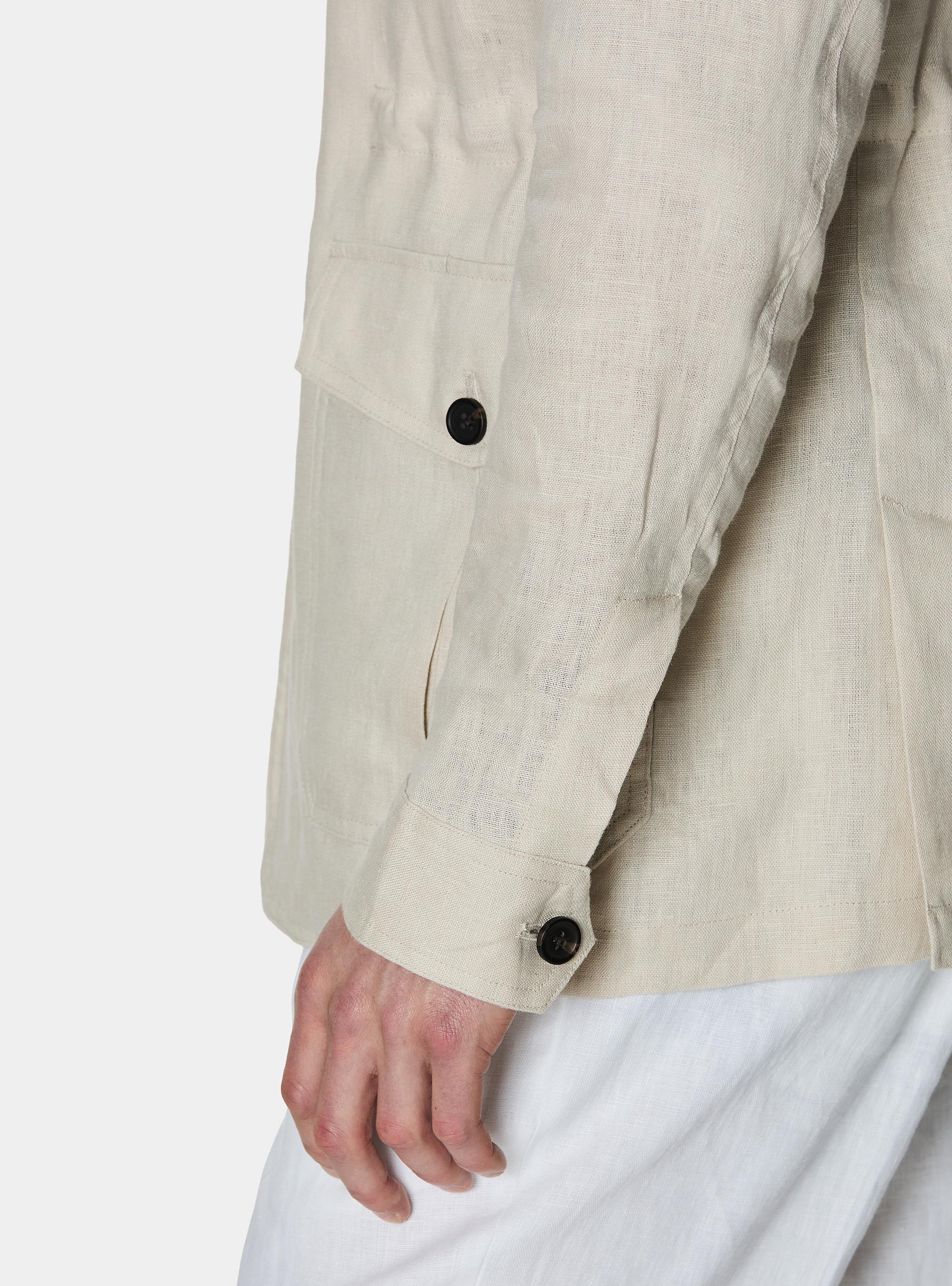 Field jacket en lin pur, &Atilde; CRU