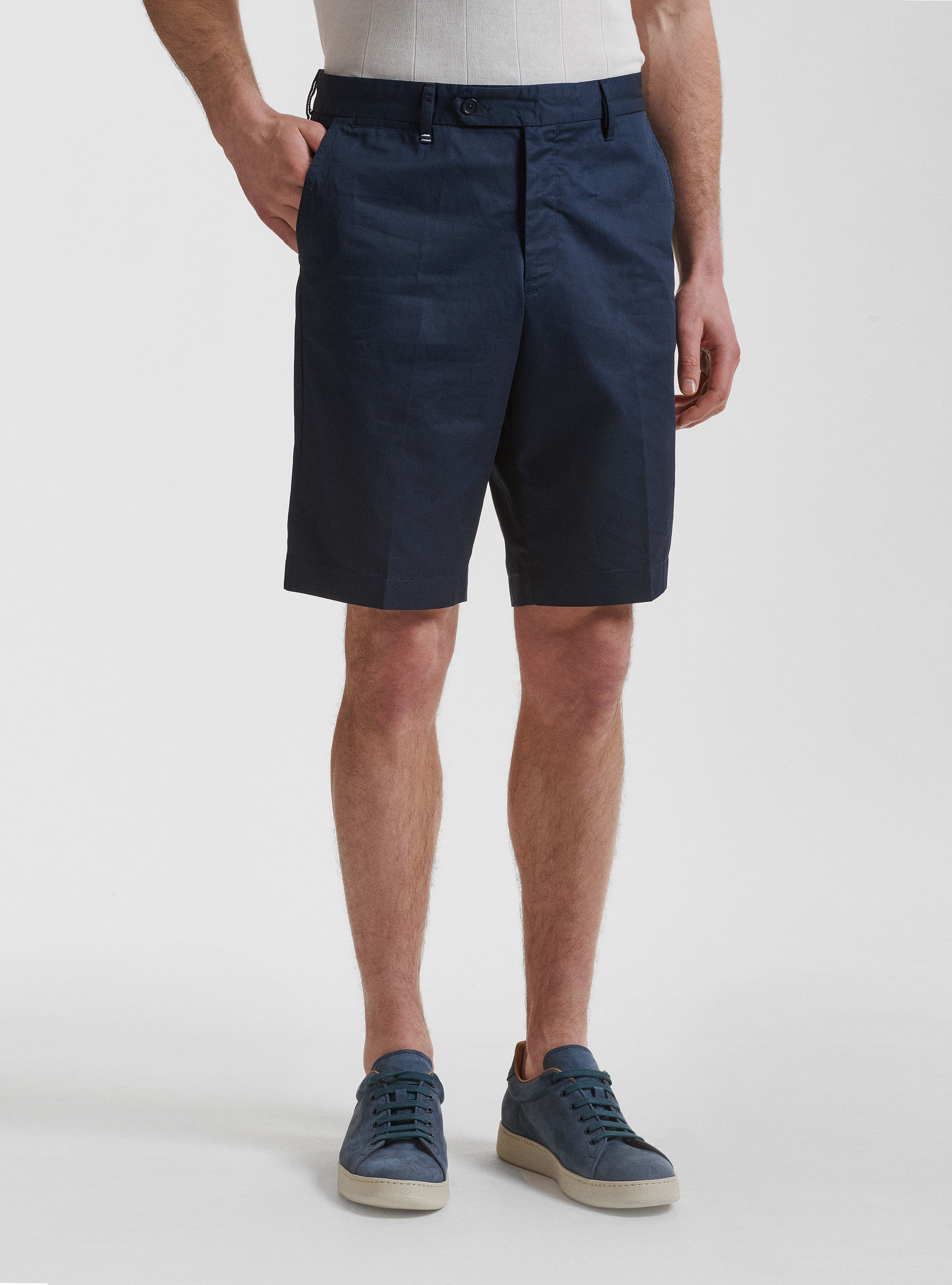 Bermudas de sarga ligera, AZUL MARINO