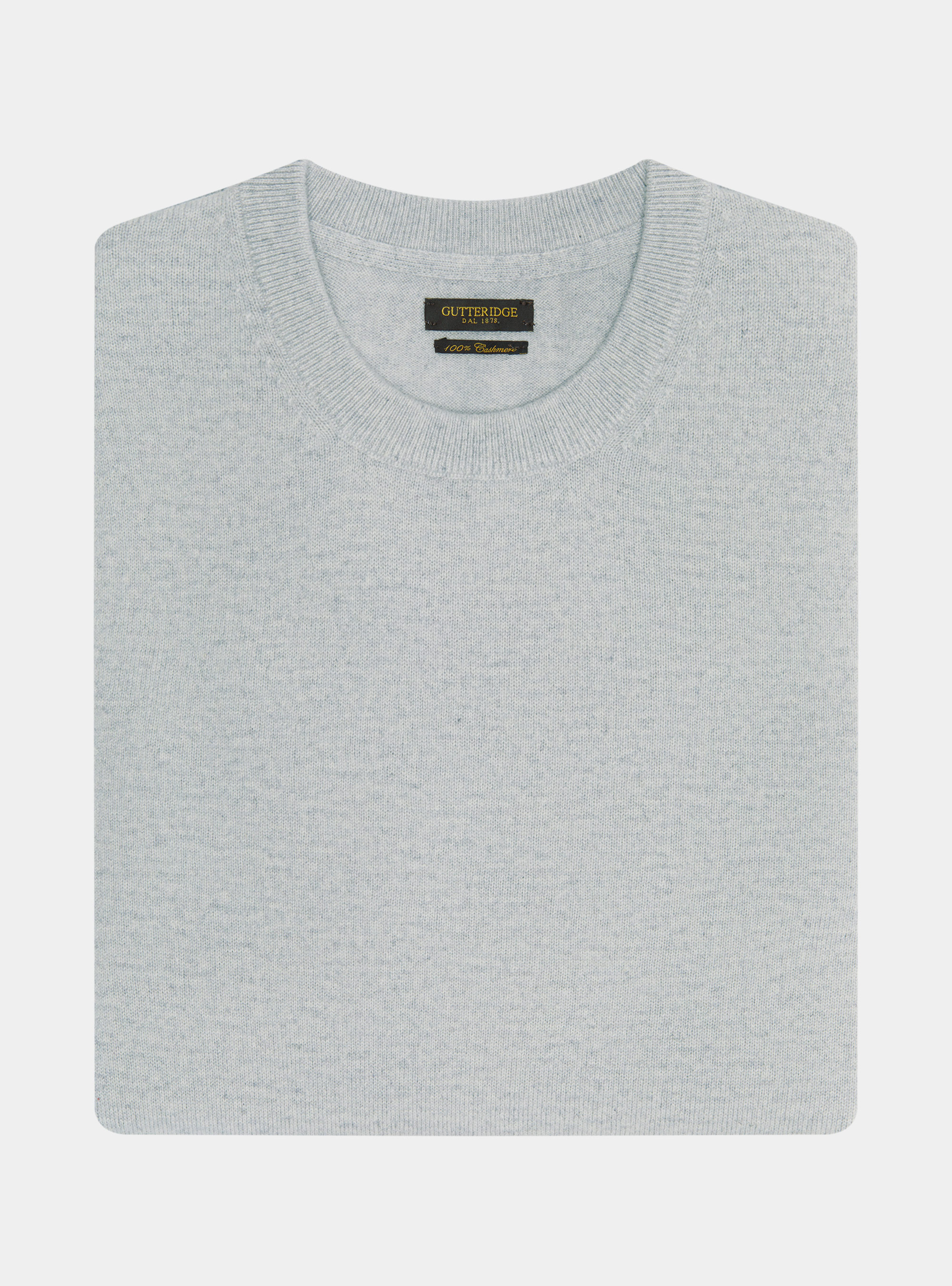 Cashmere crew-neck sweater, LIGHT GREY MELANGE