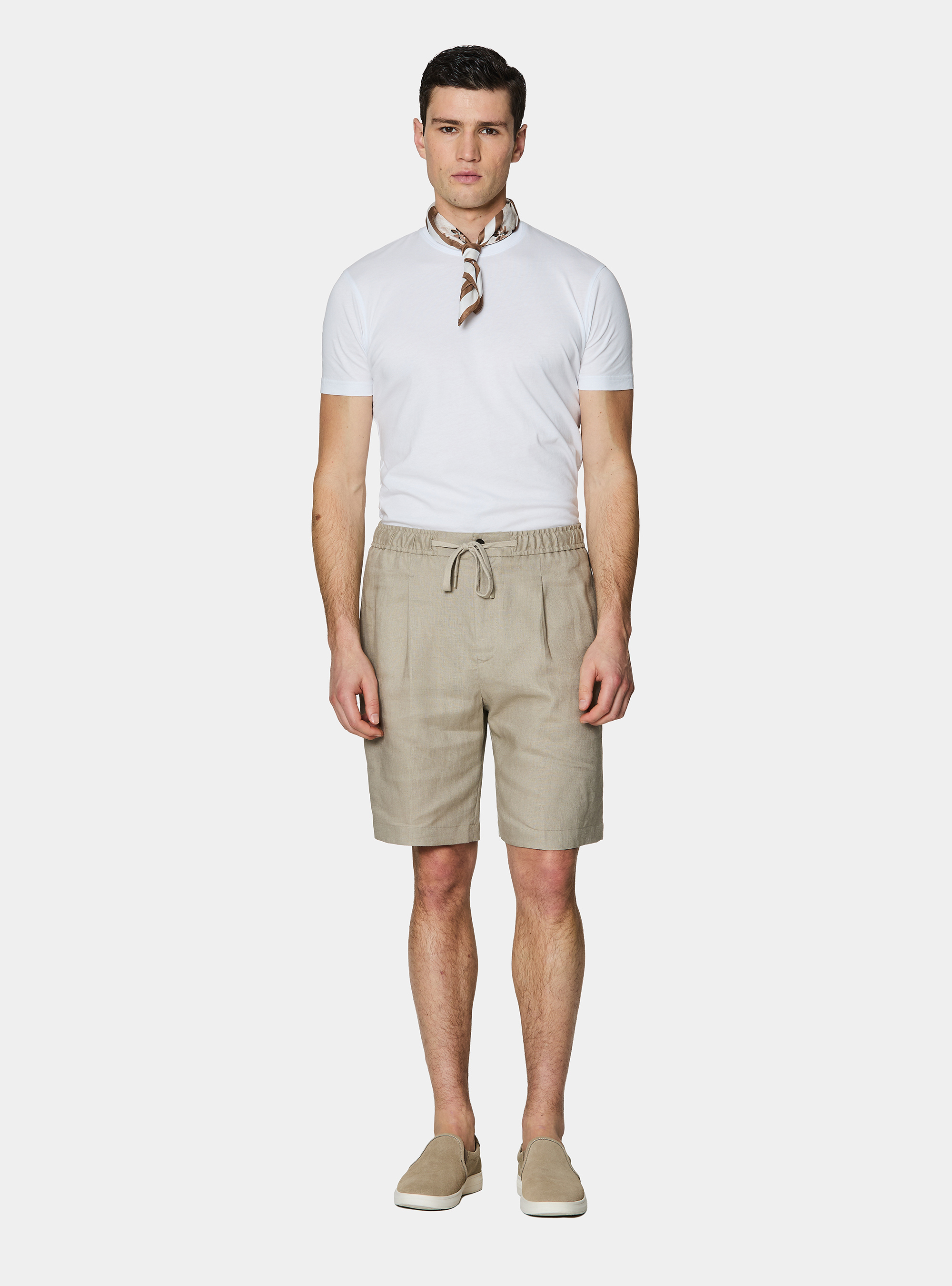 Bermudas de lino con cord&oacute;n ajustable, ARENA