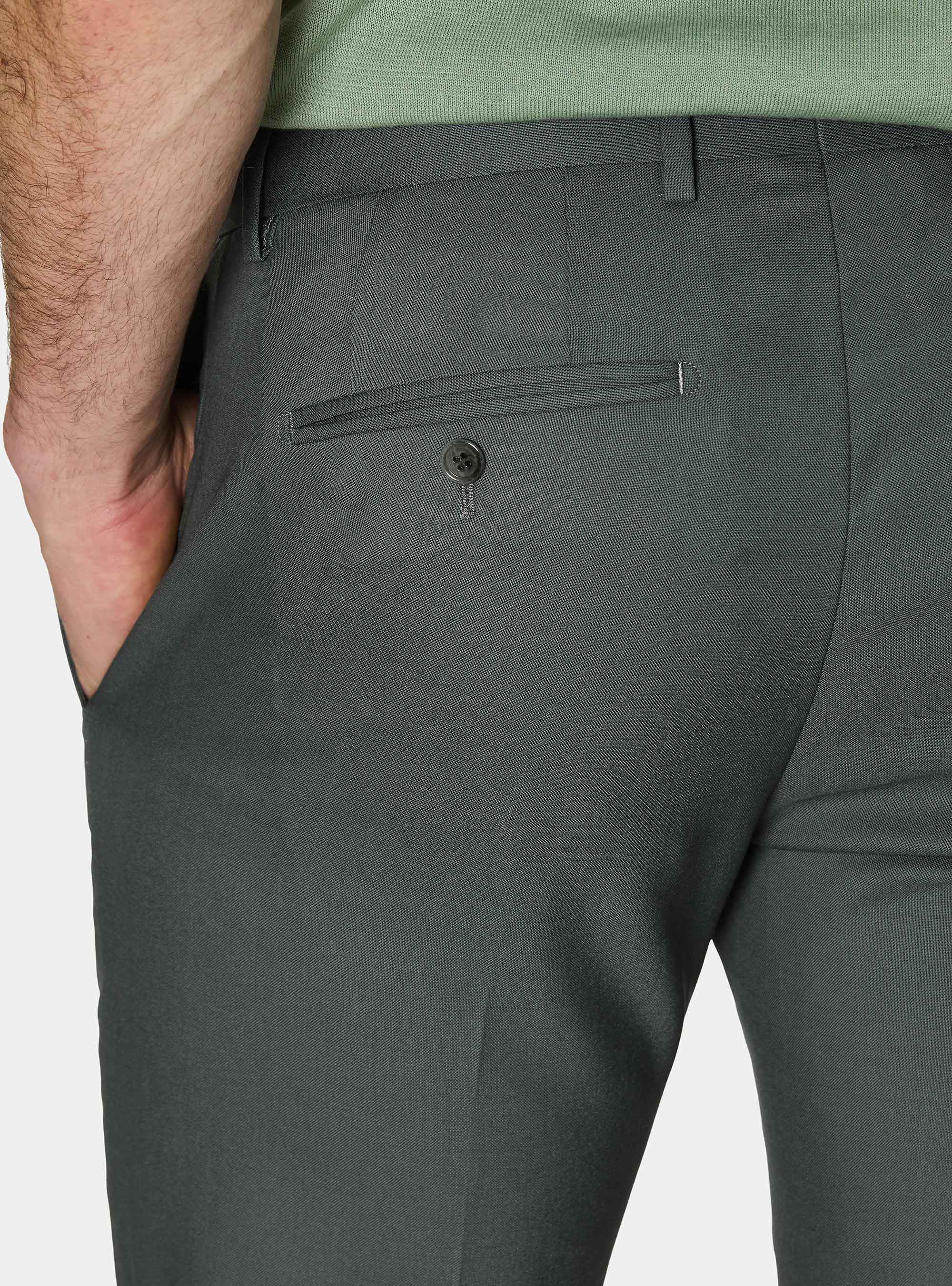 Vitale Barberis Canonico pure wool suit trousers, SALVIA 0602C