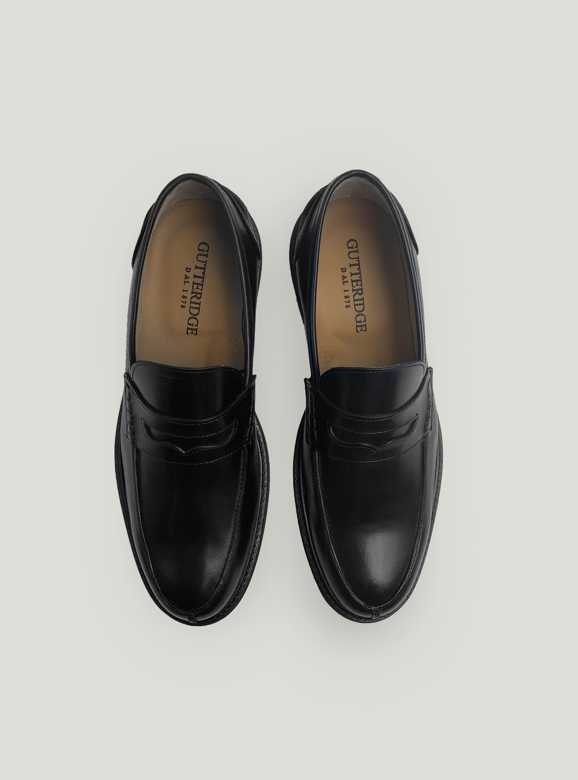 Leather moccasins, BLACK