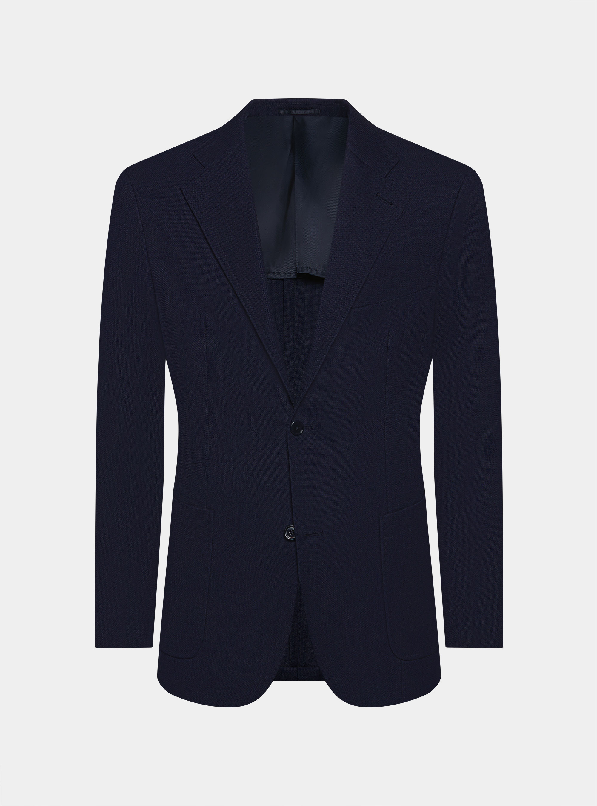 Jacke aus reiner Wolle mit Mikrotextur, NAVY 0218C