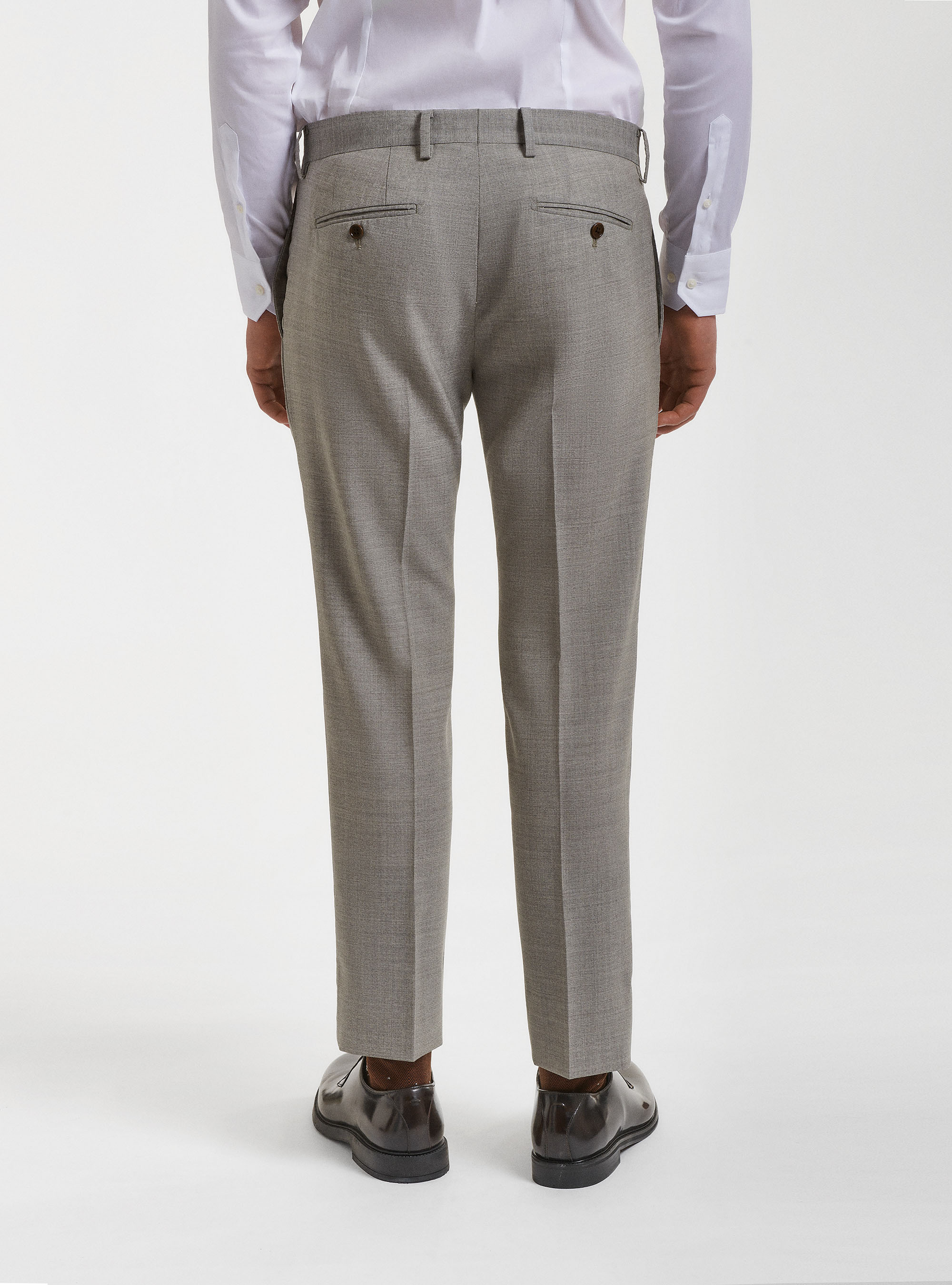 Pure wool suit trousers Vitale Barberis Canonico, ECRU