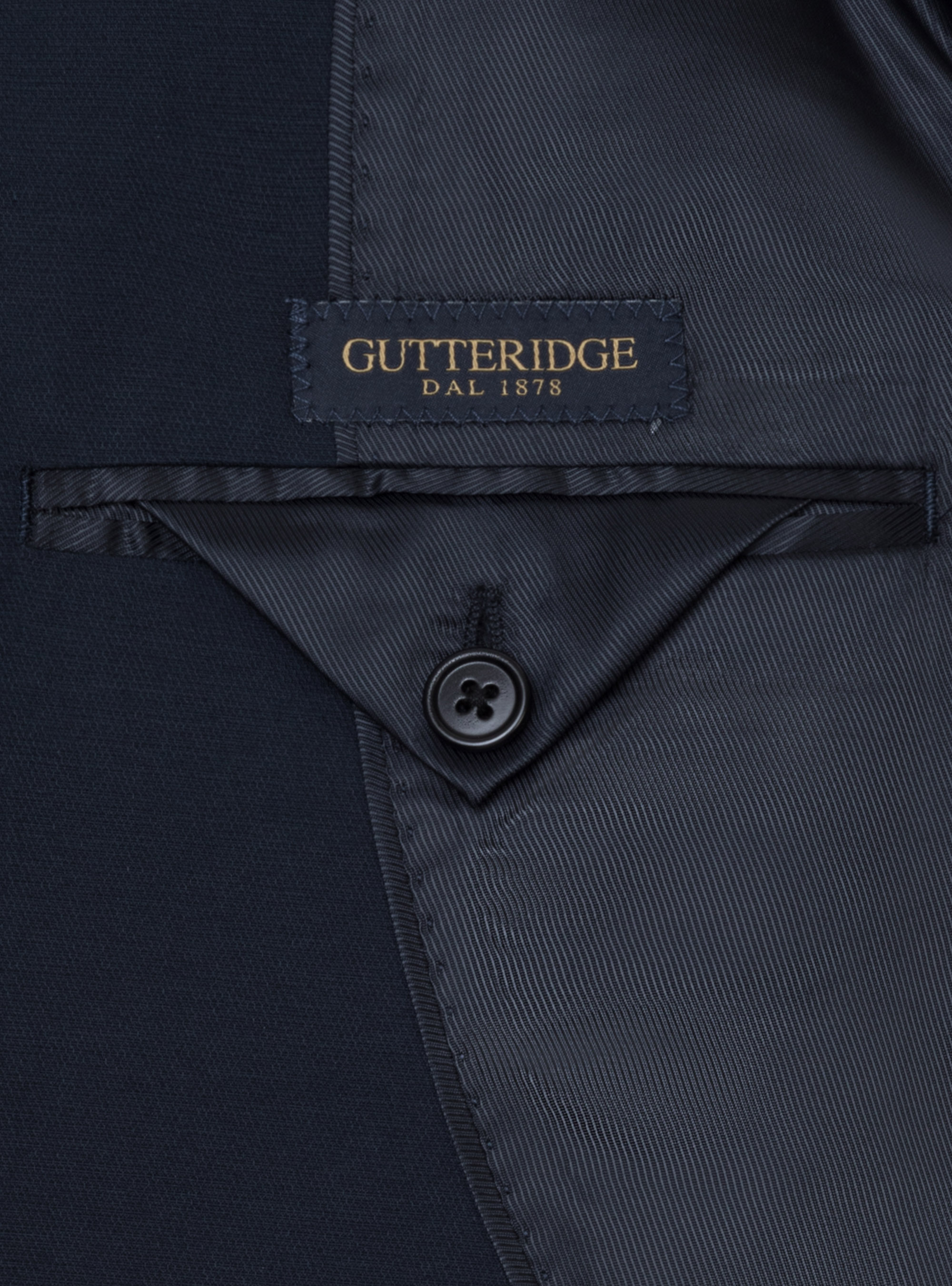 Armoured stretch cotton suit blazer, NAVY BLUE