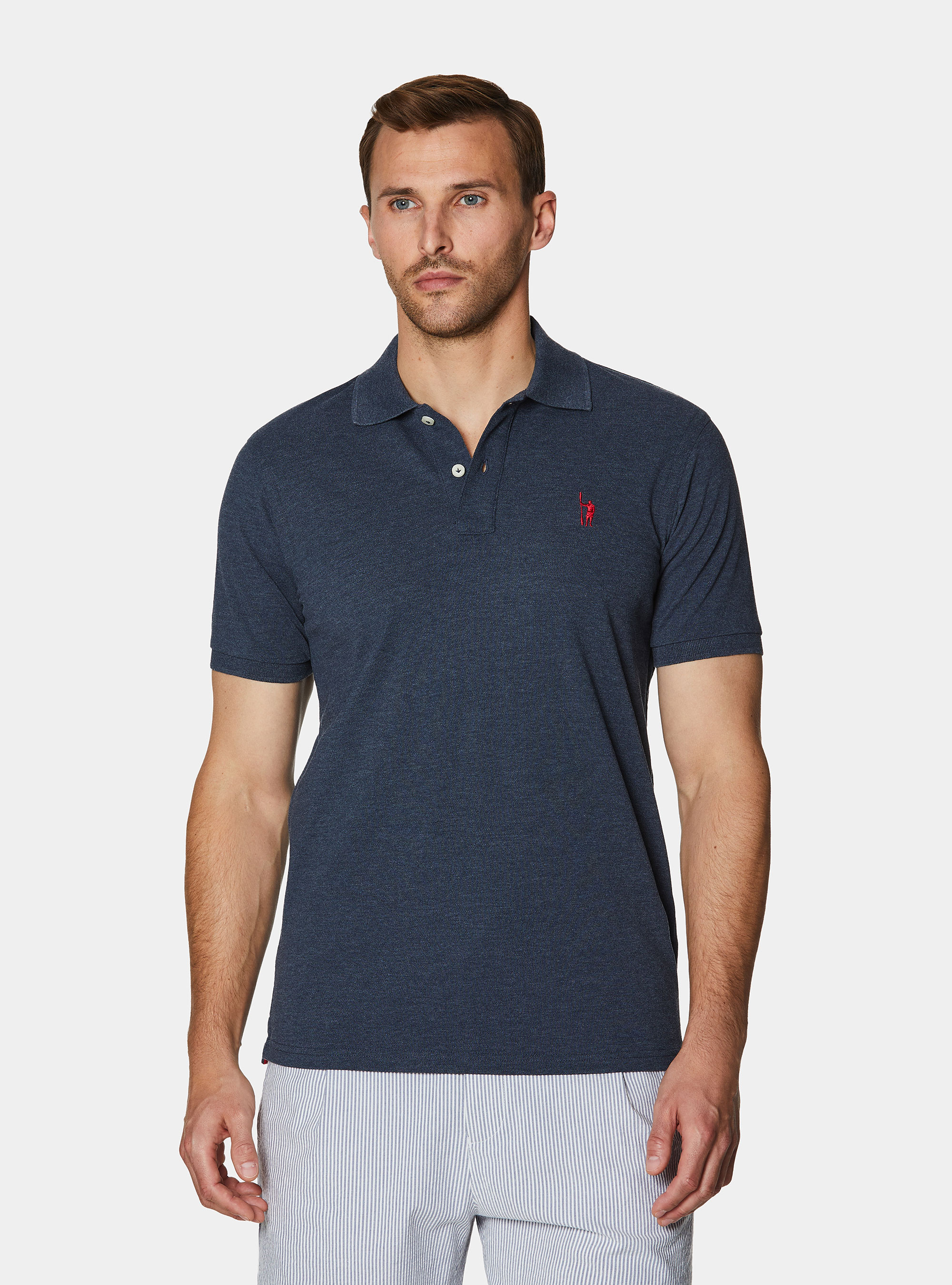 Klassisches Piqu&eacute;-Poloshirt, INCHIOSTRO 0232C