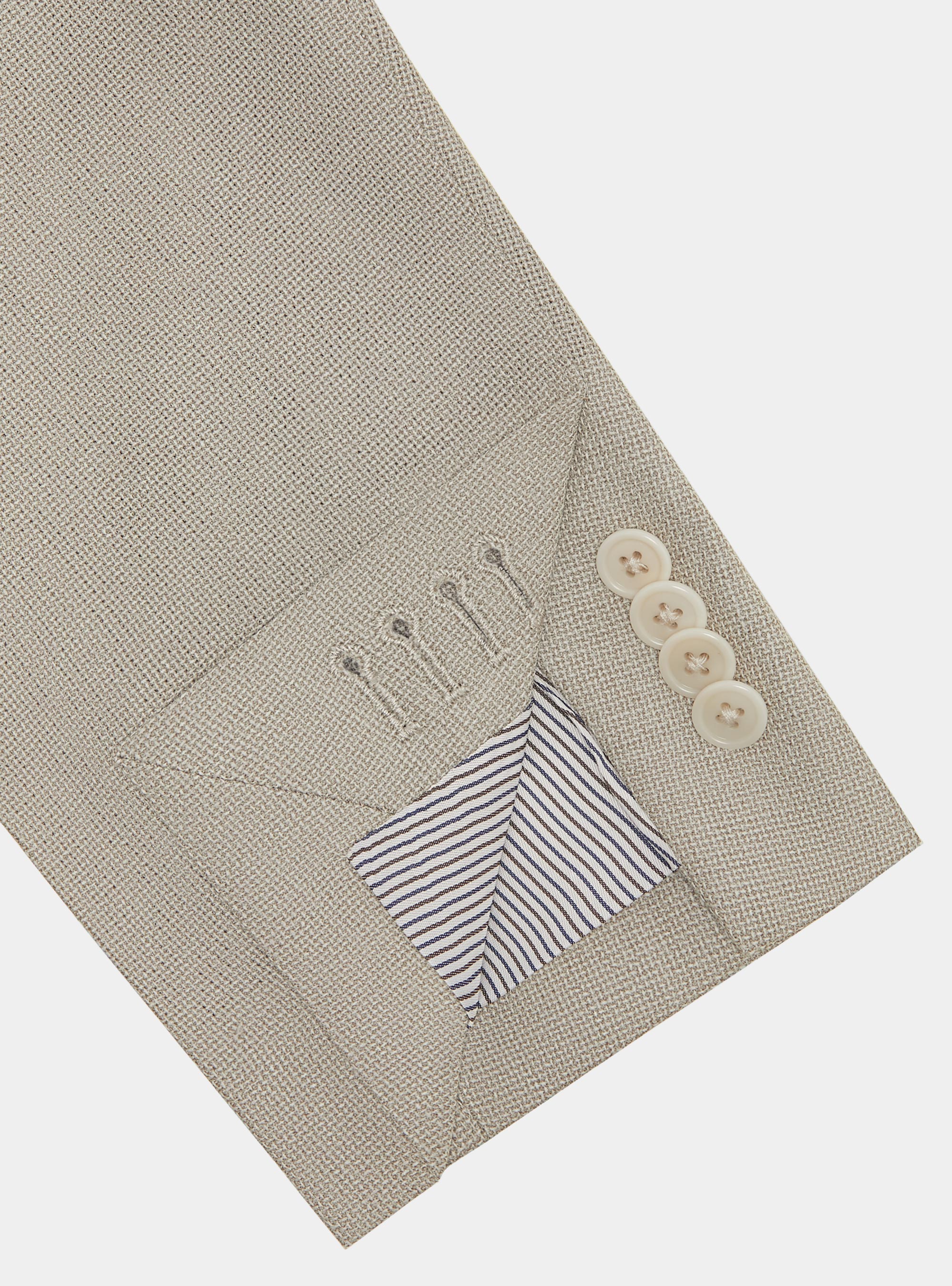 Pure wool hopsack blazer Vitale Barberis Canonico, ECRU
