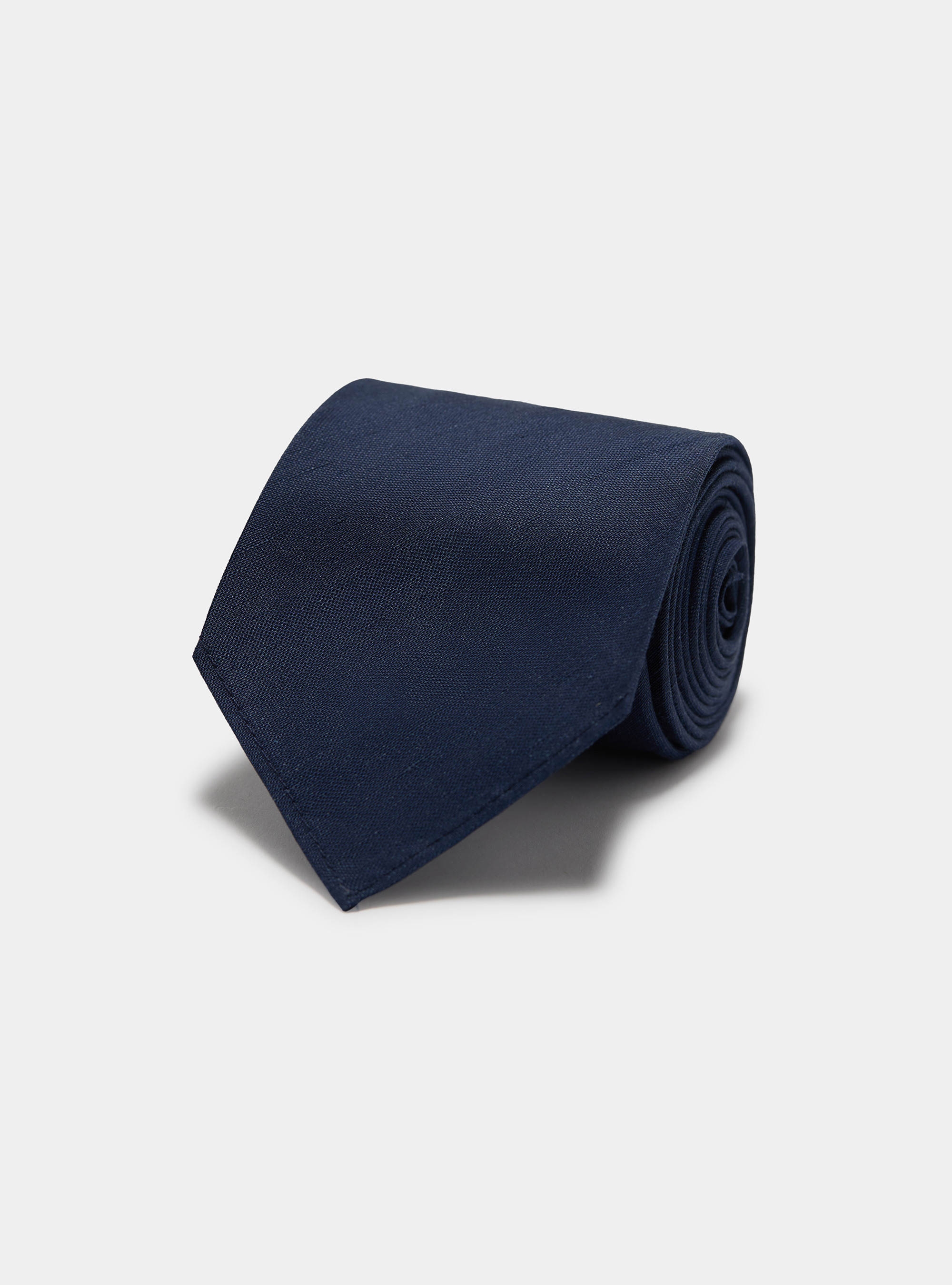 Cravate en soie et lin, BLEU MARINE
