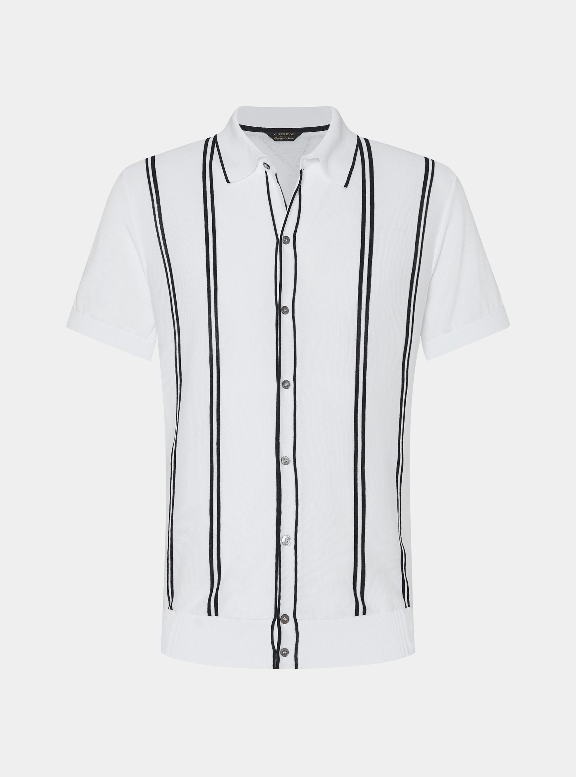 Short-sleeved polo shirt in extra-fine cotton, WHITE