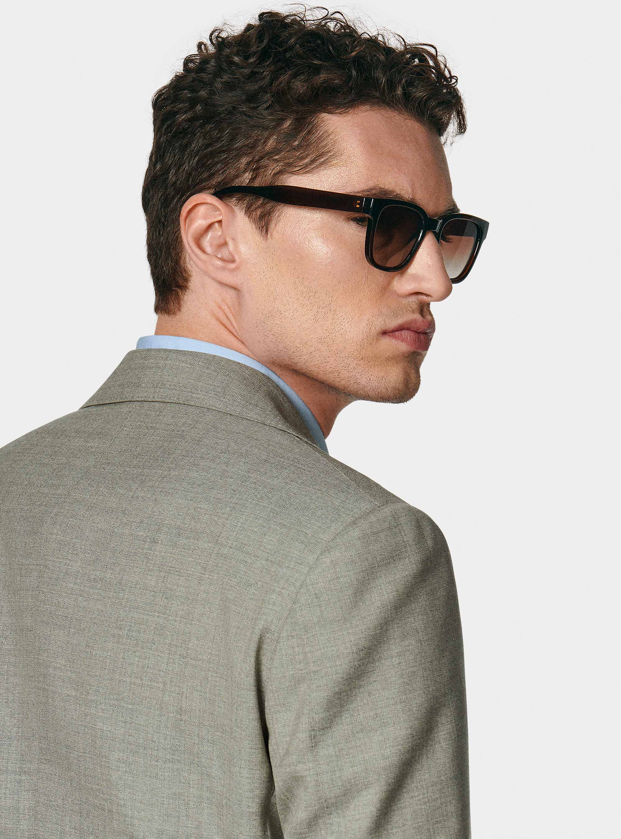 Giacca doppiopetto in pura lana Vitale Barberis Canonico, ECRU