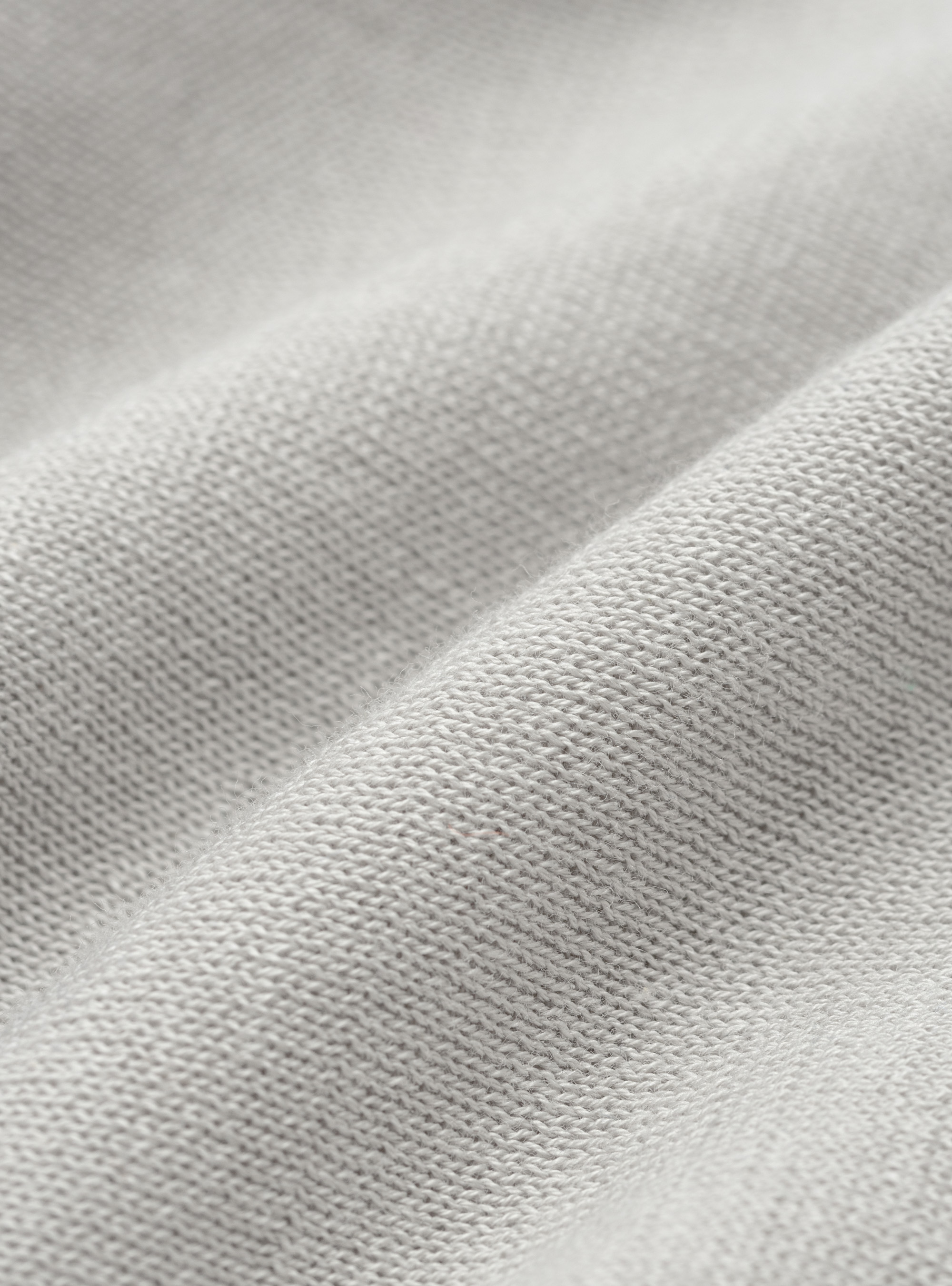 Maglia mezza zip in puro cotone extrafine, GRIGIO CHIARO MELANGE