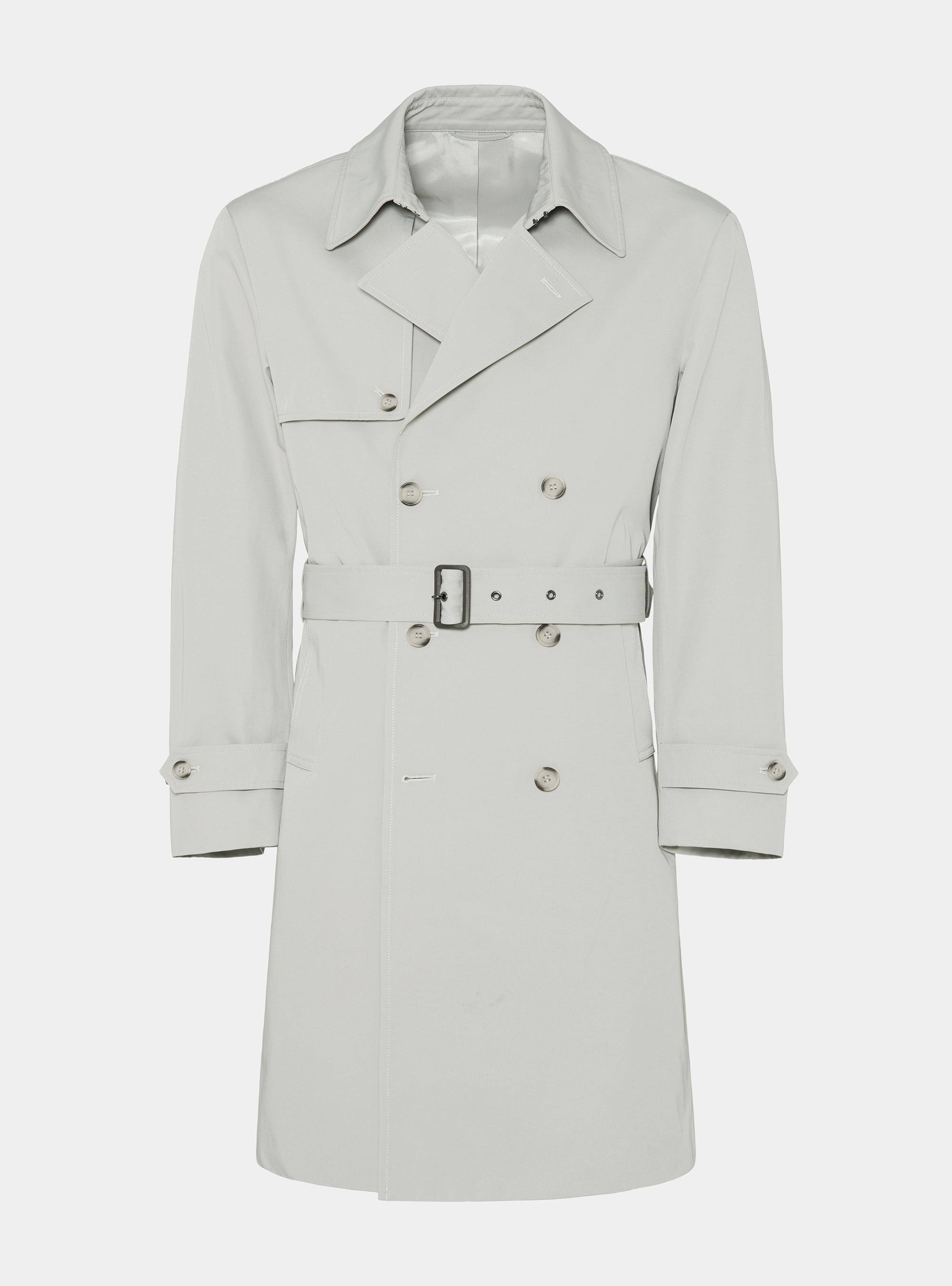 Double-breasted trench coat in cotton twill, ECRU