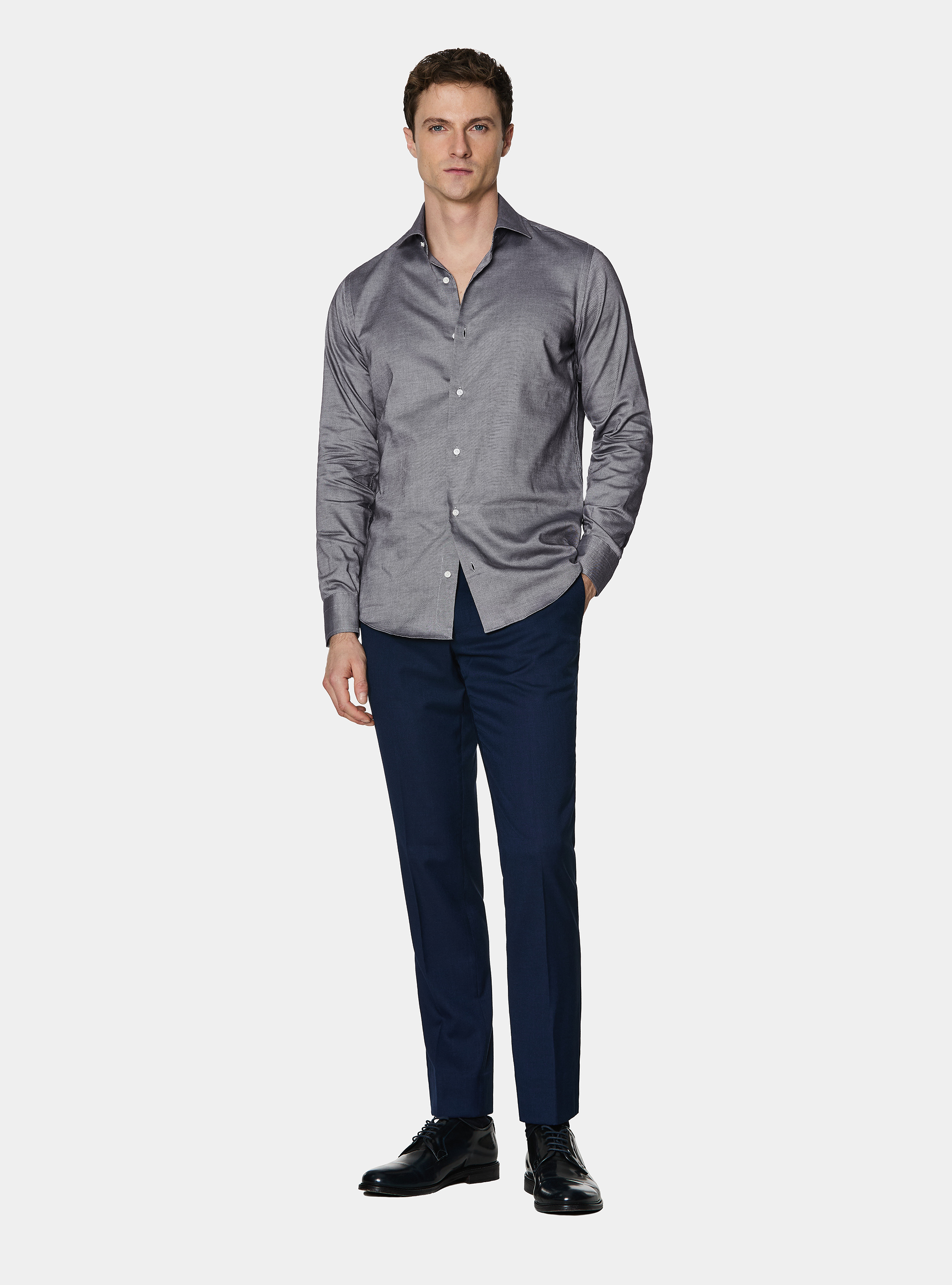 Oxford cotton shirt, NAVY BLUE