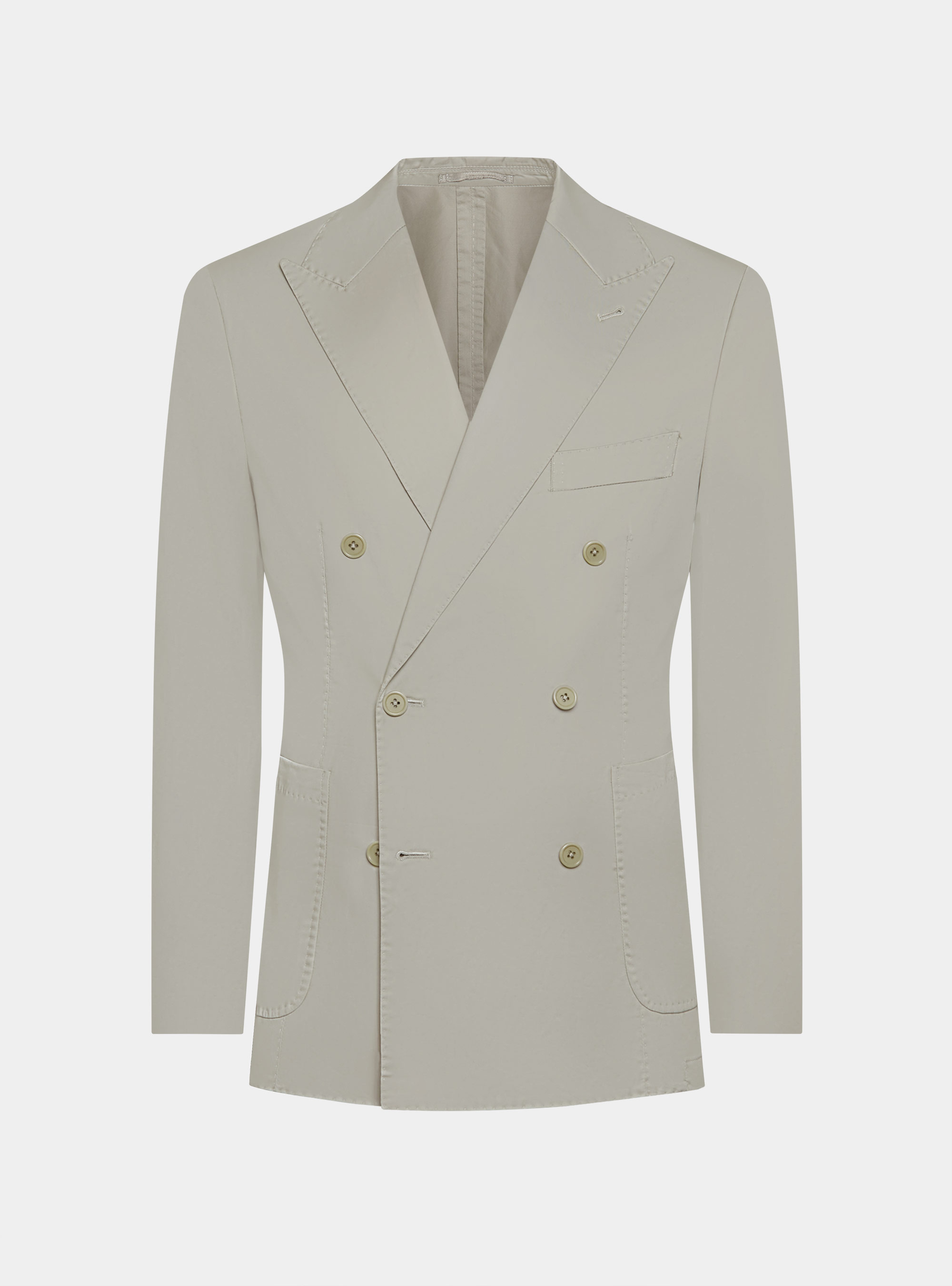 Double-breasted blazer in cotton poplin, ECRU