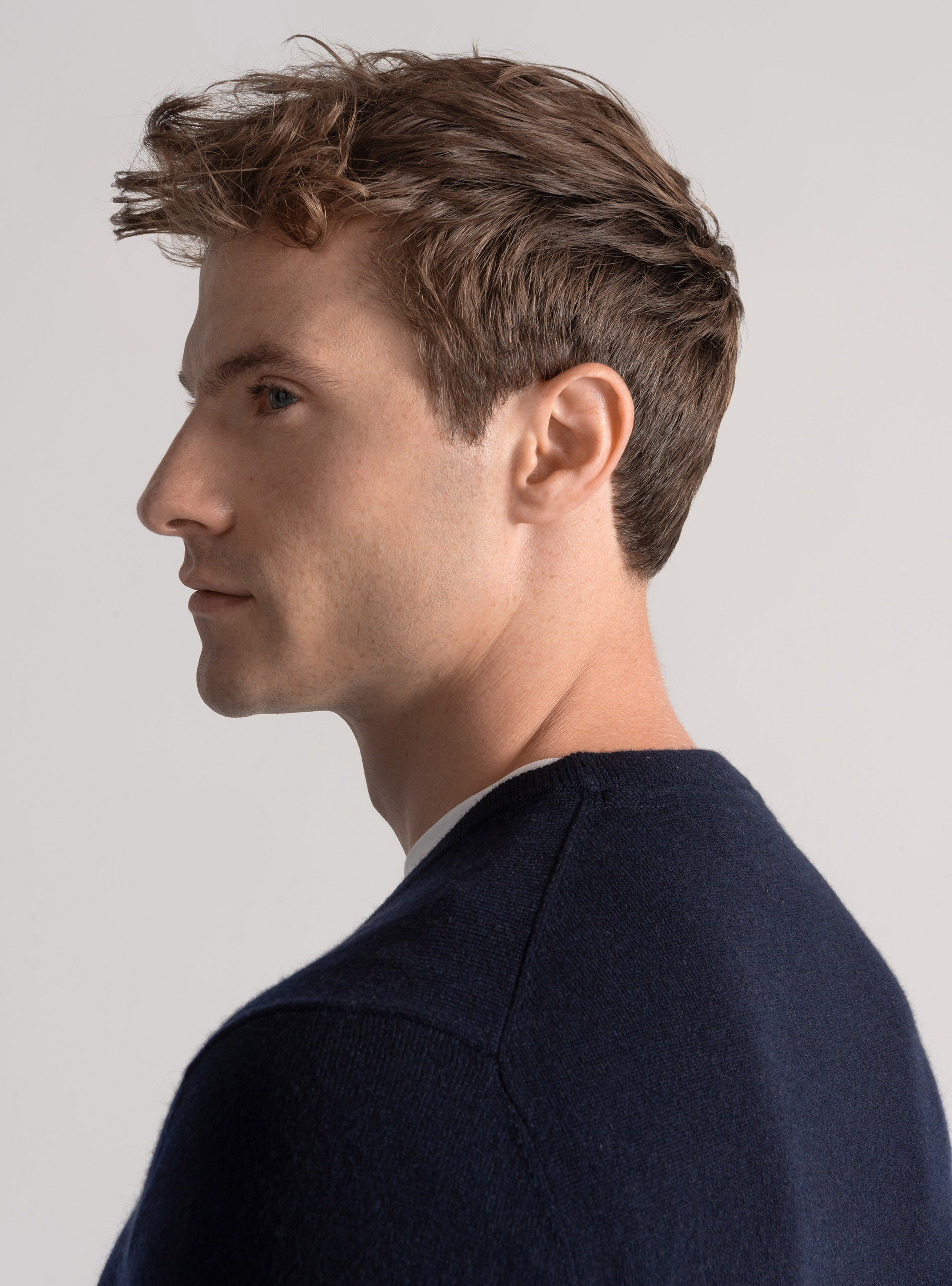 Cashmere crew-neck sweater, NAVY BLUE