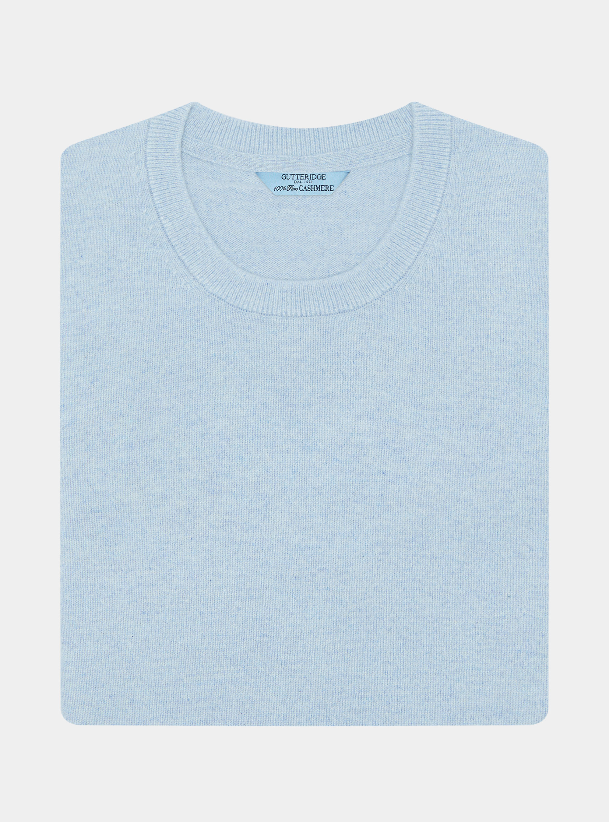 Cashmere crew-neck sweater, AZZURRO POLVERE 0283C