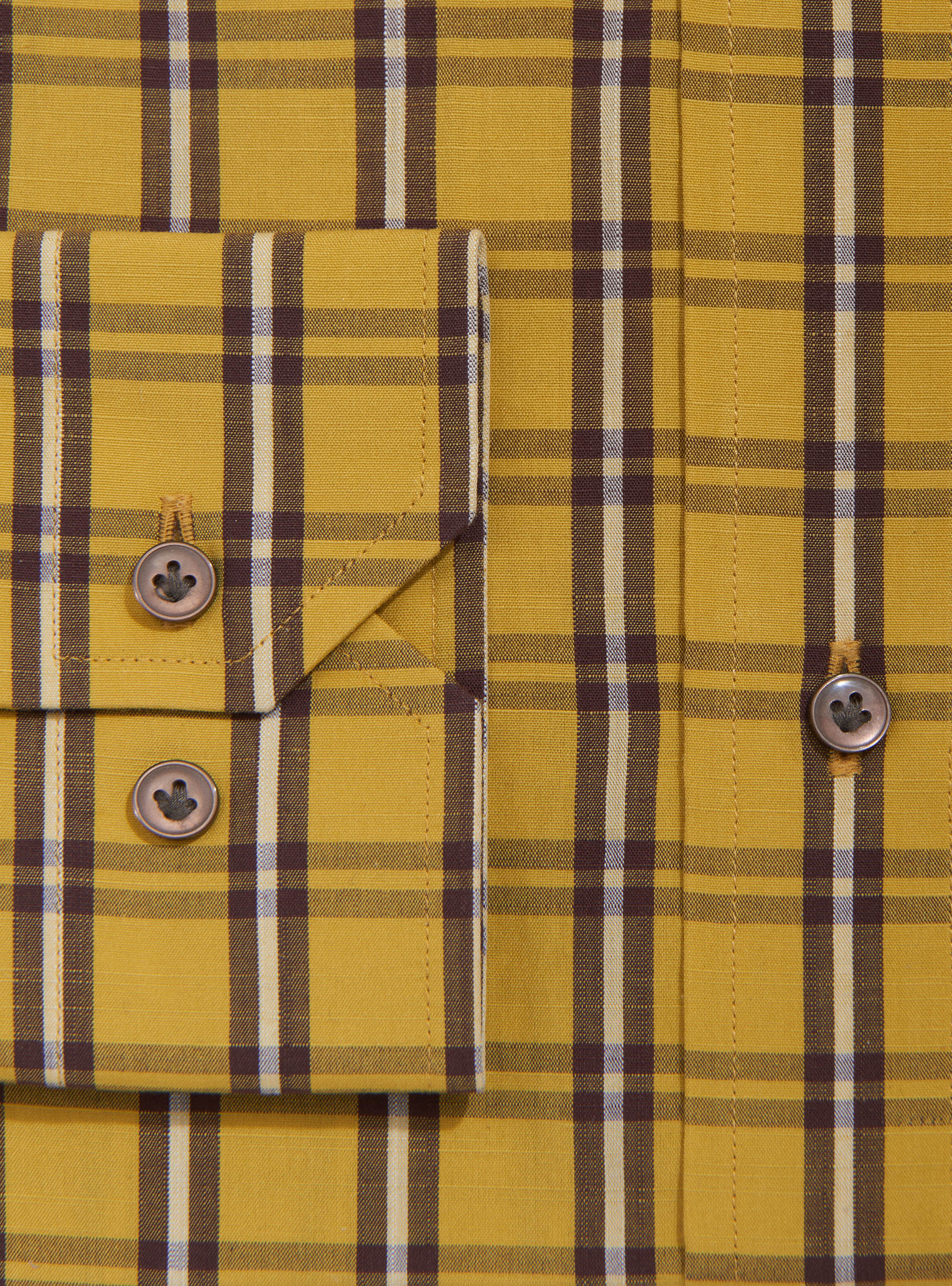 Checked cotton button-down collar shirt with pocket, 0711C OCRA