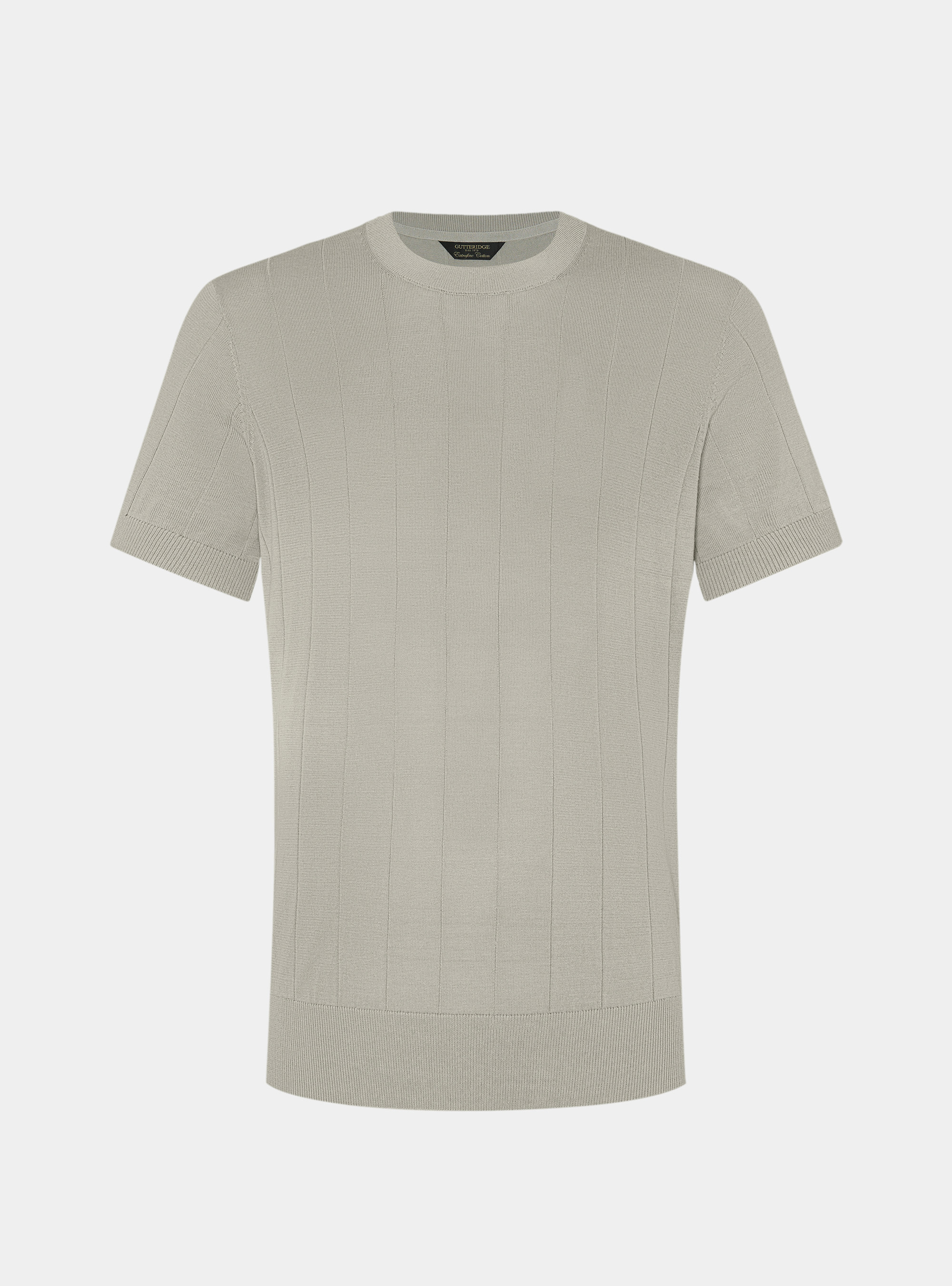 Pure cotton flat-ribbed sweater, SAND