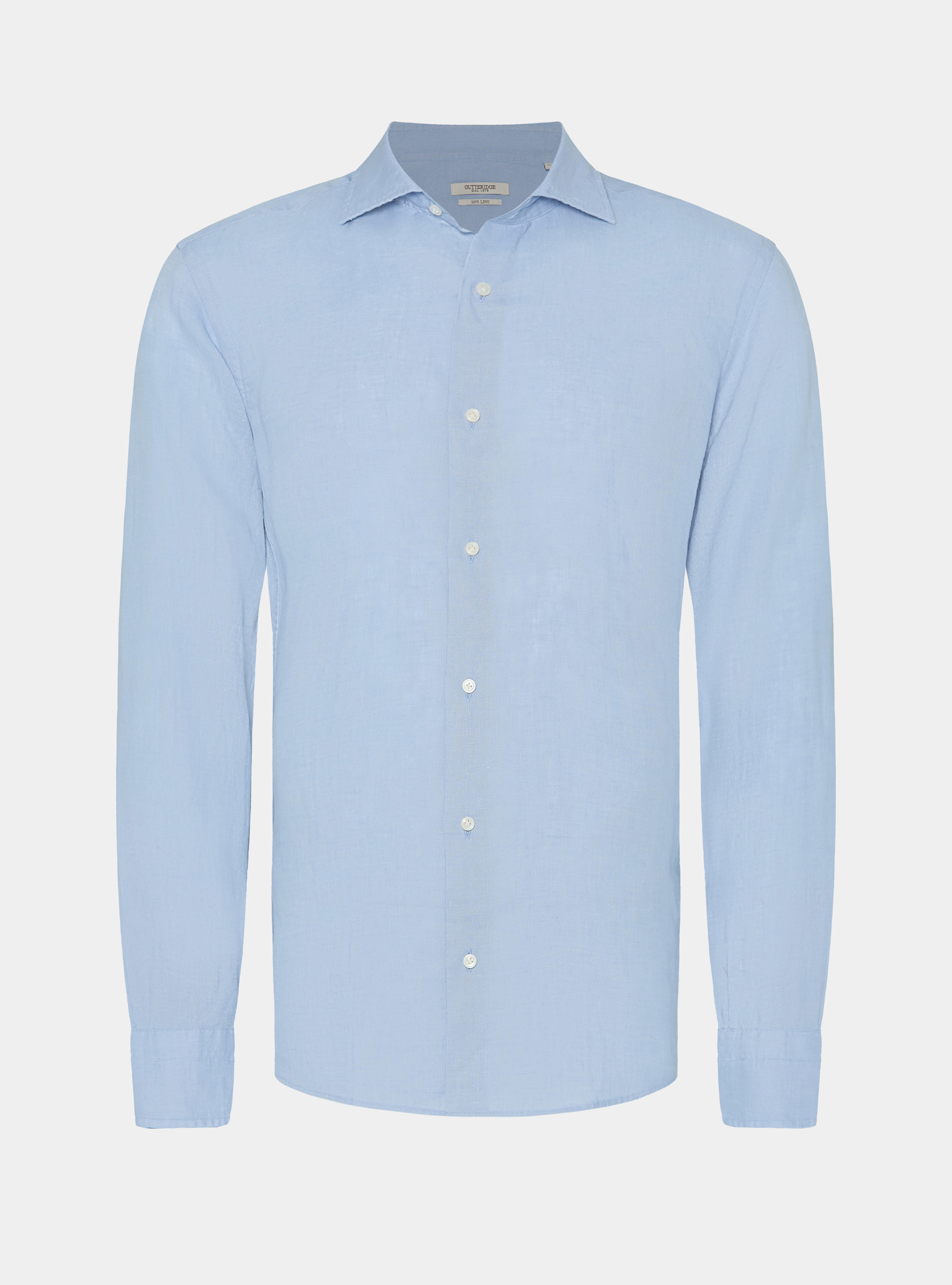 Pure linen shirt, 0266C AZZURRO