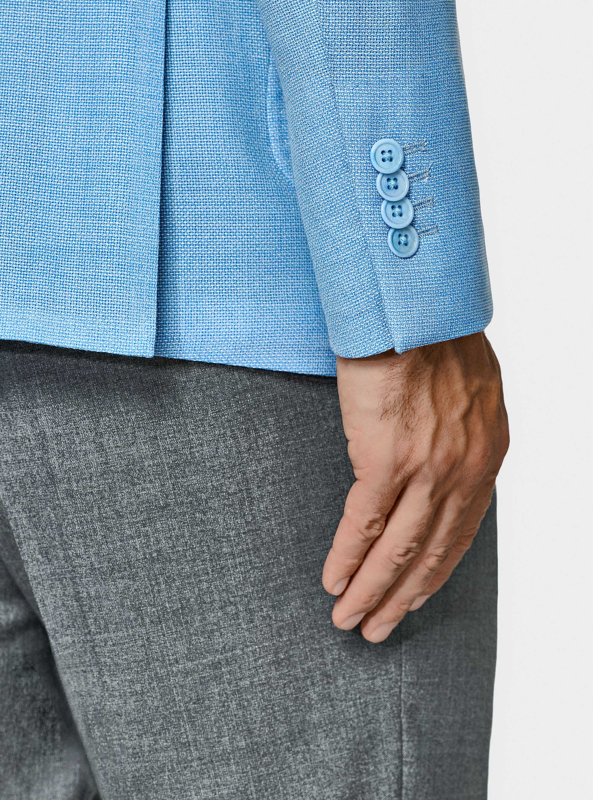 Veste en pure laine Vitale Barberis Canonico, BLEU CIEL
