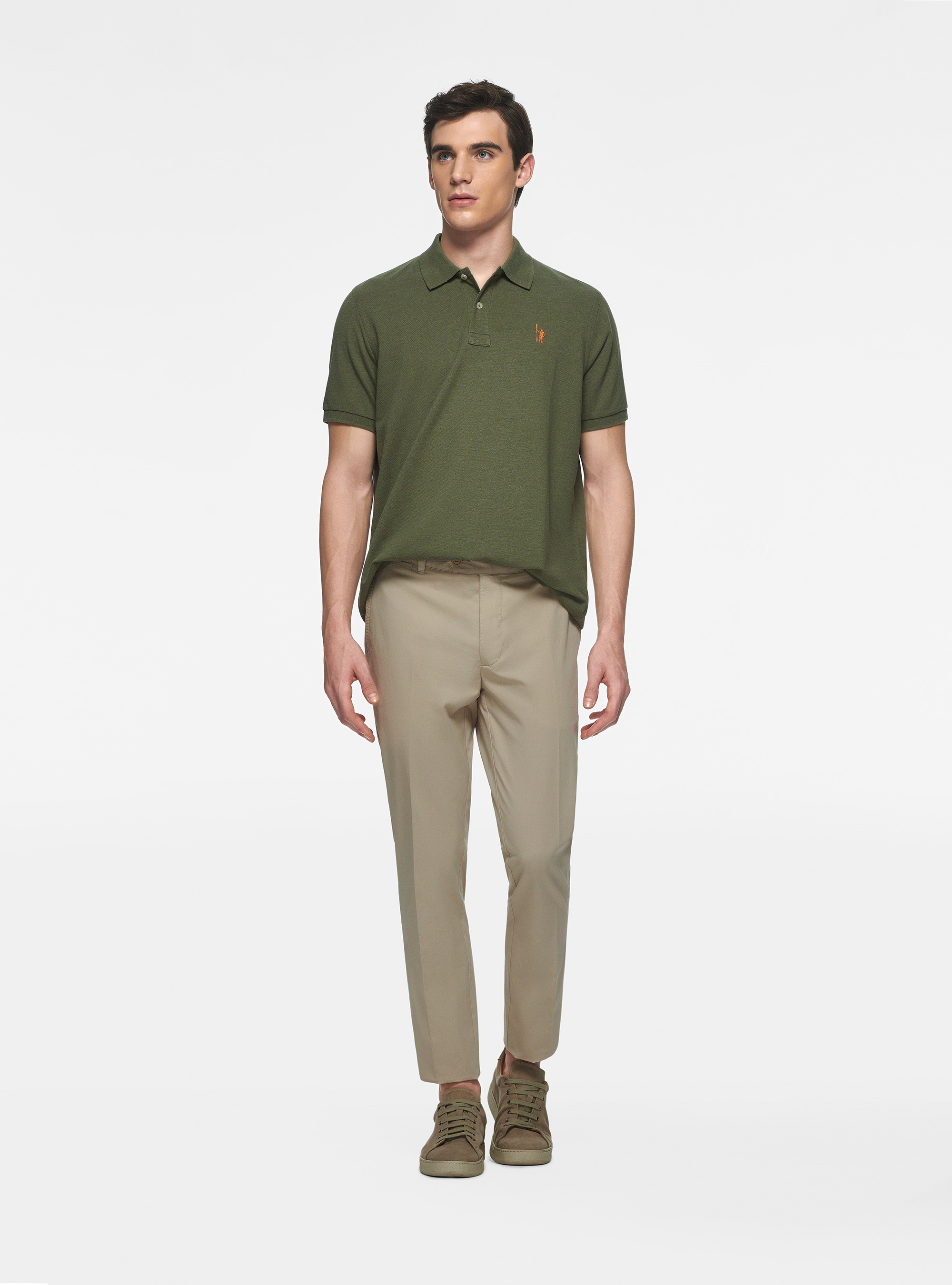 Piqu&eacute; polo shirt with embroidery, SALVIA 0602C
