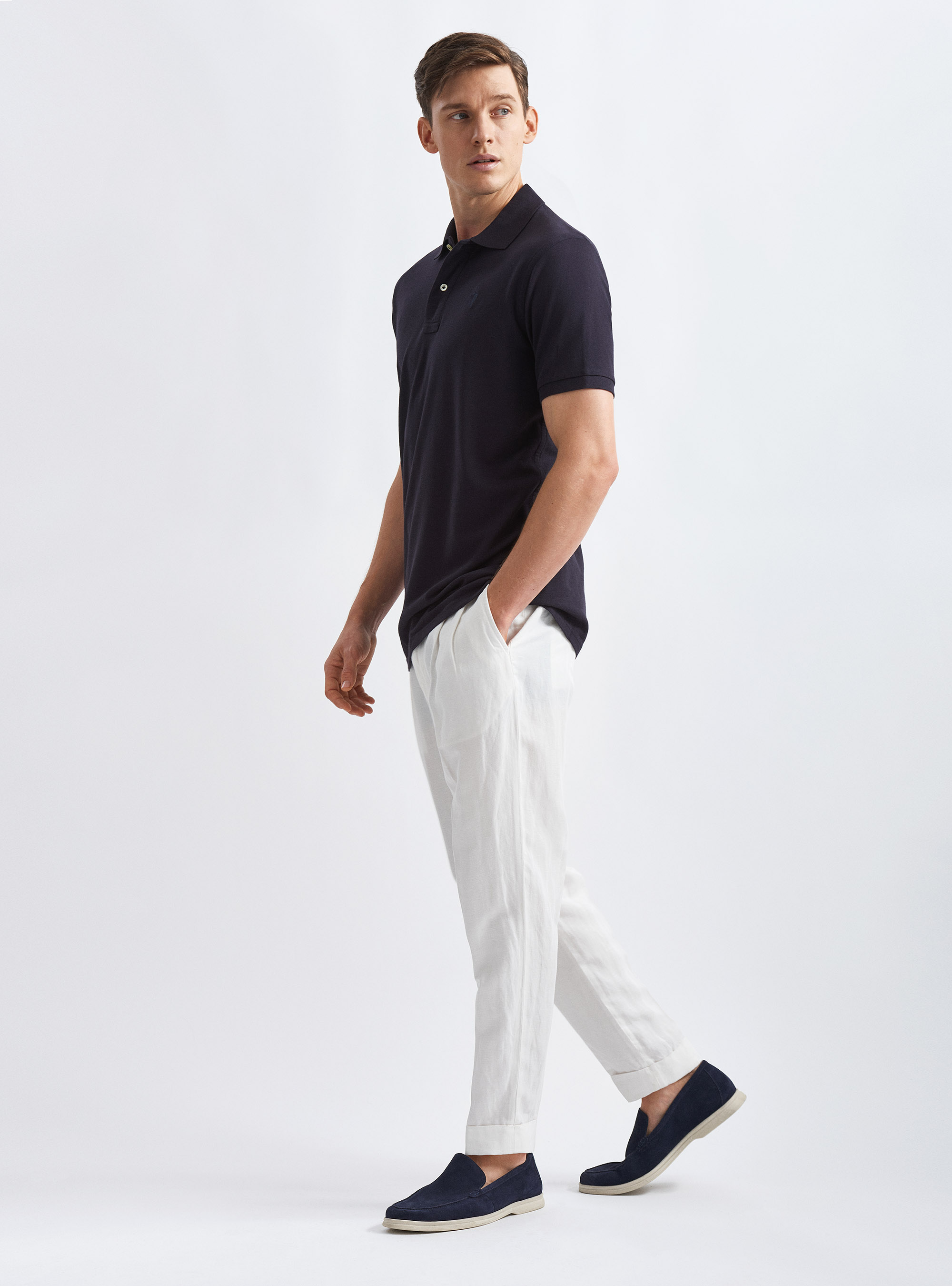 Klassisches Piqu&eacute;-Poloshirt, NAVY 0218C