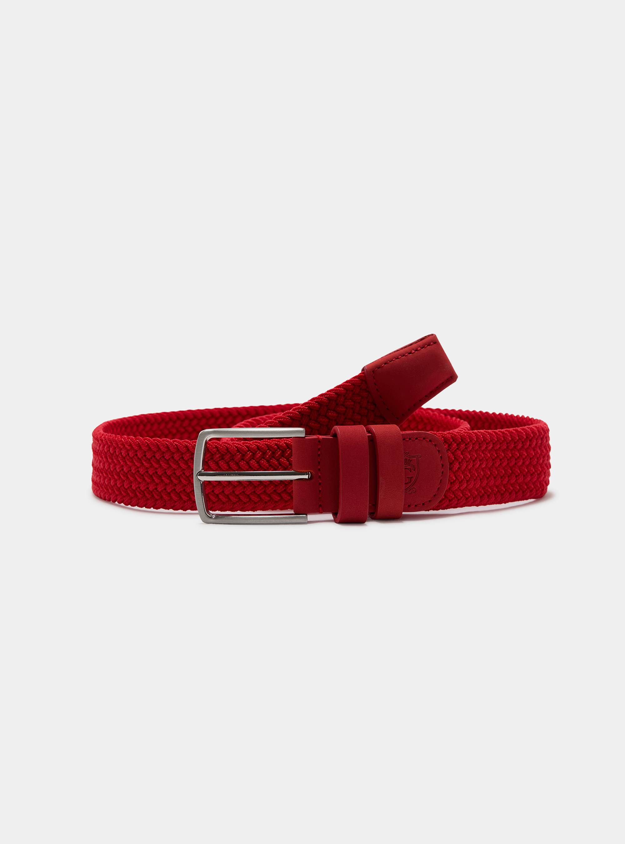 Elastic braided belt, RED