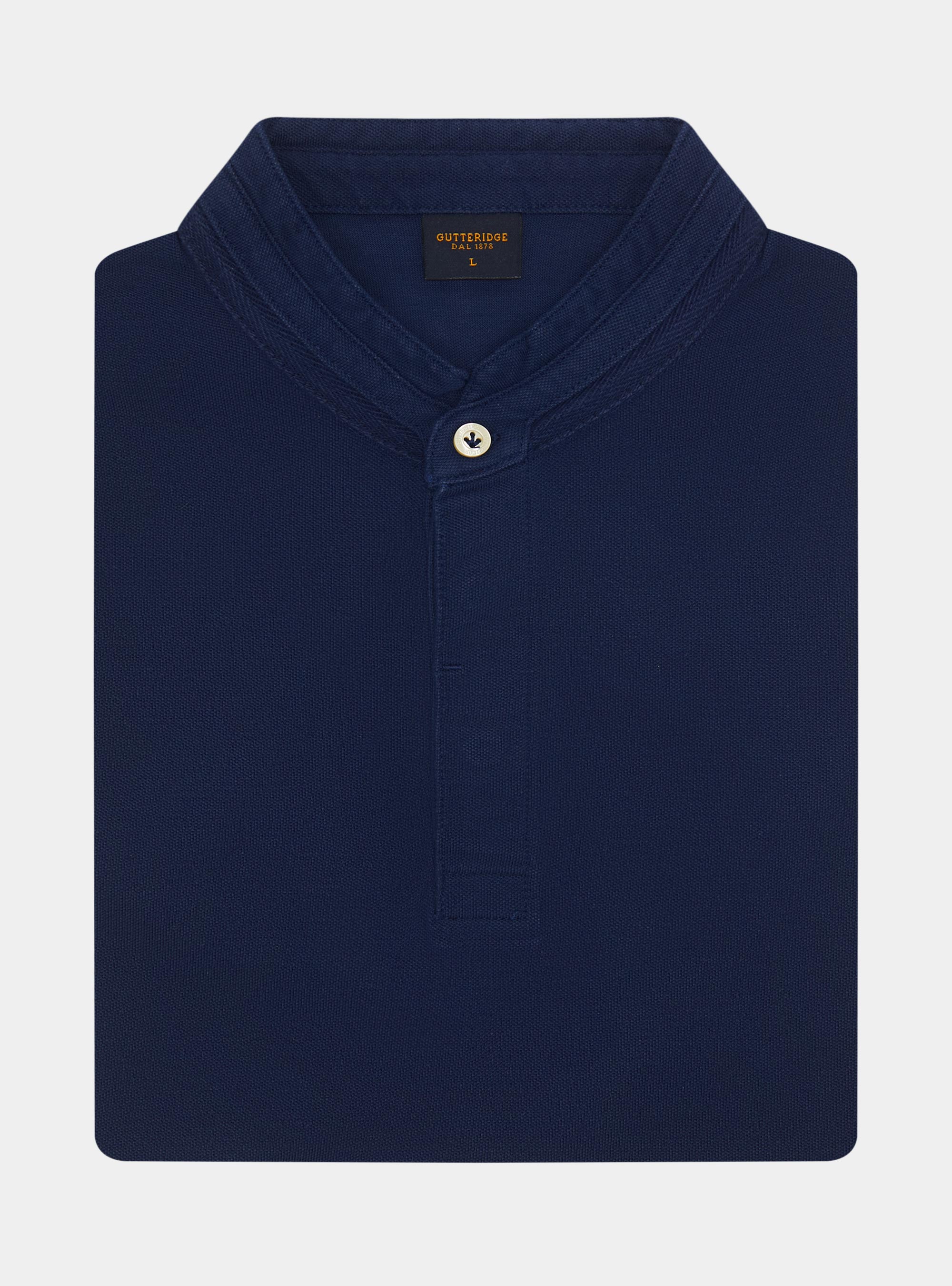 Polo de piqu&eacute; coreano, AZUL MEDIO
