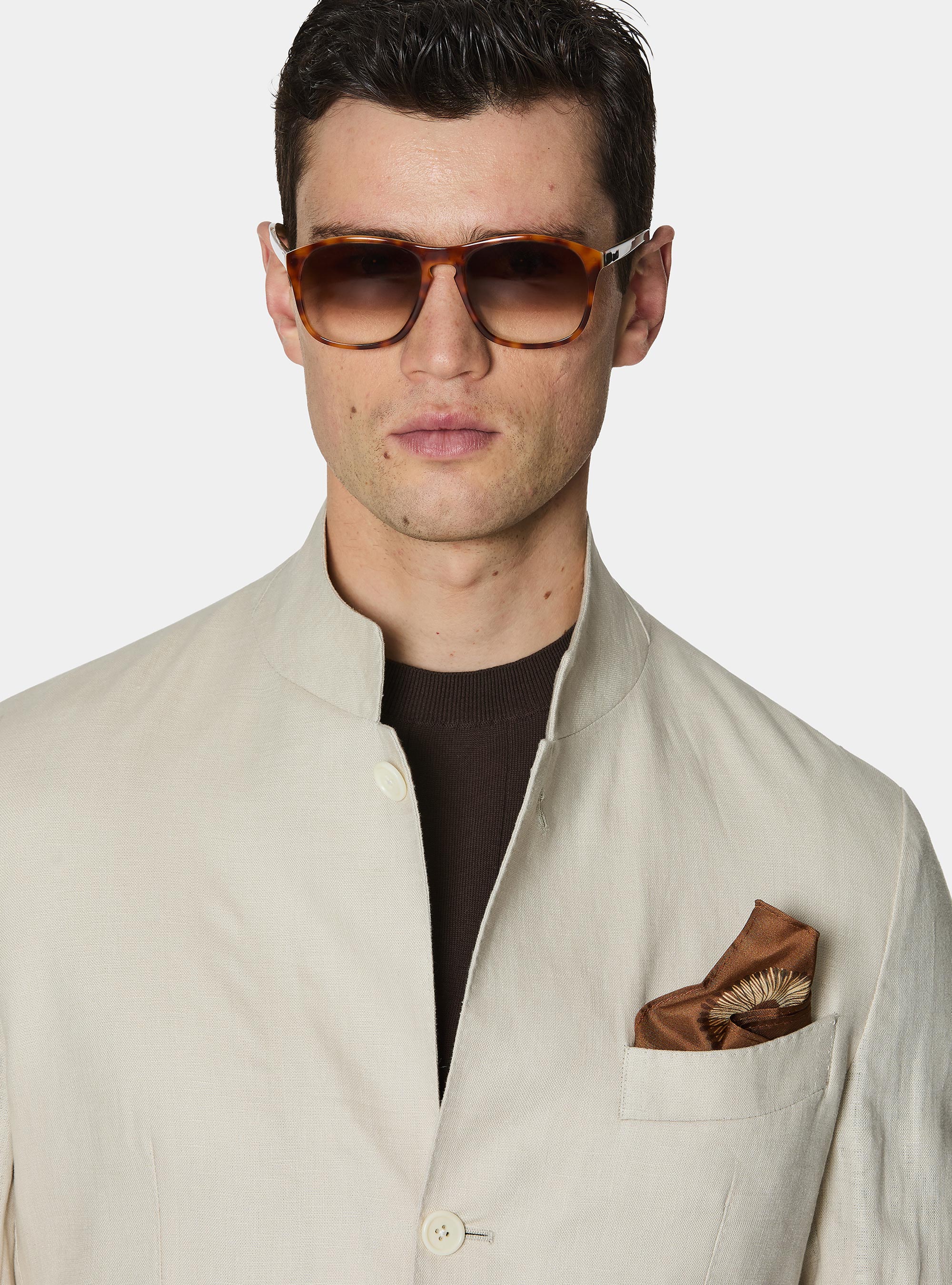 Veste cor&eacute;enne en pur lin, &Atilde; CRU