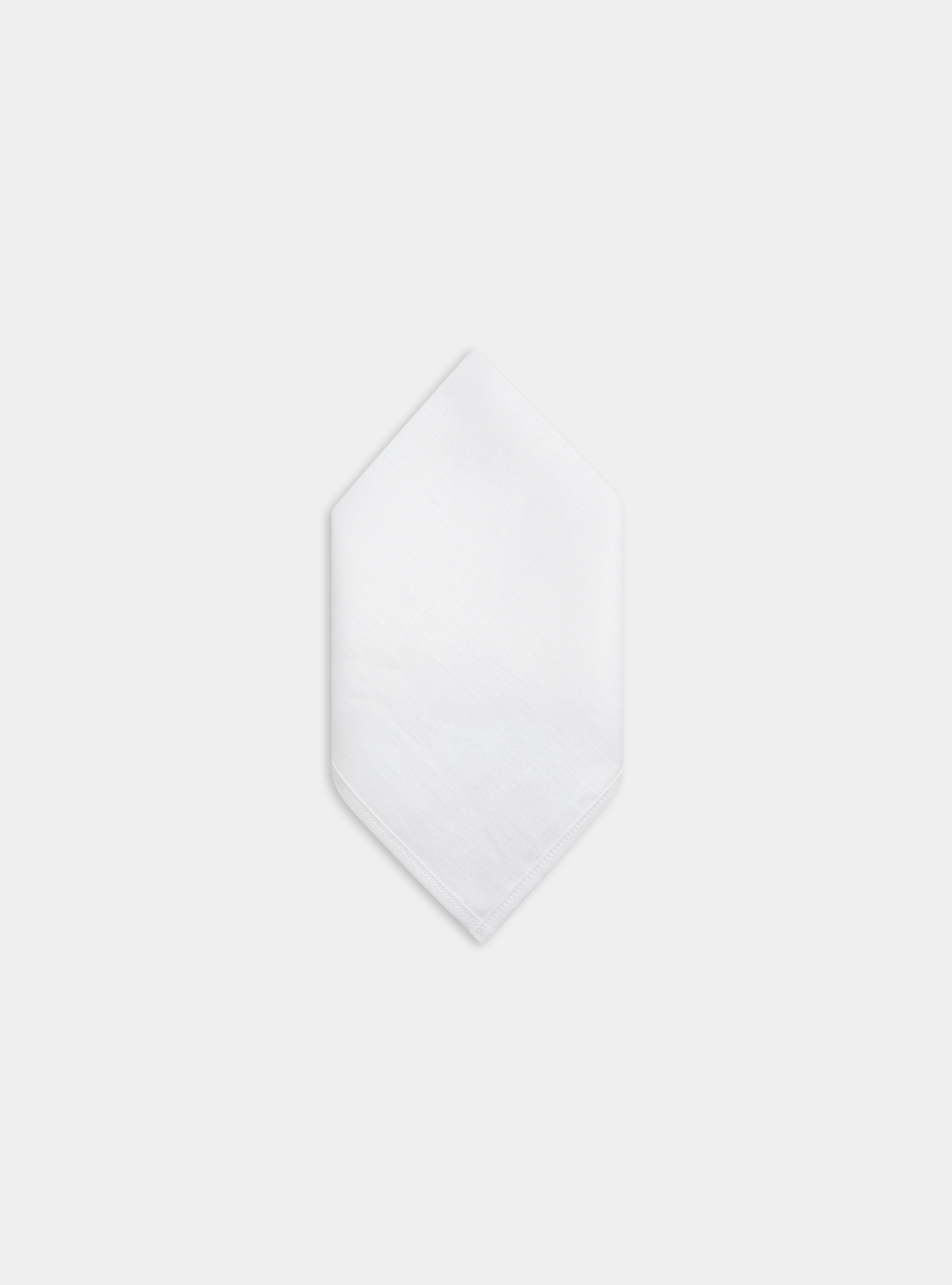Linen pocket square, WHITE