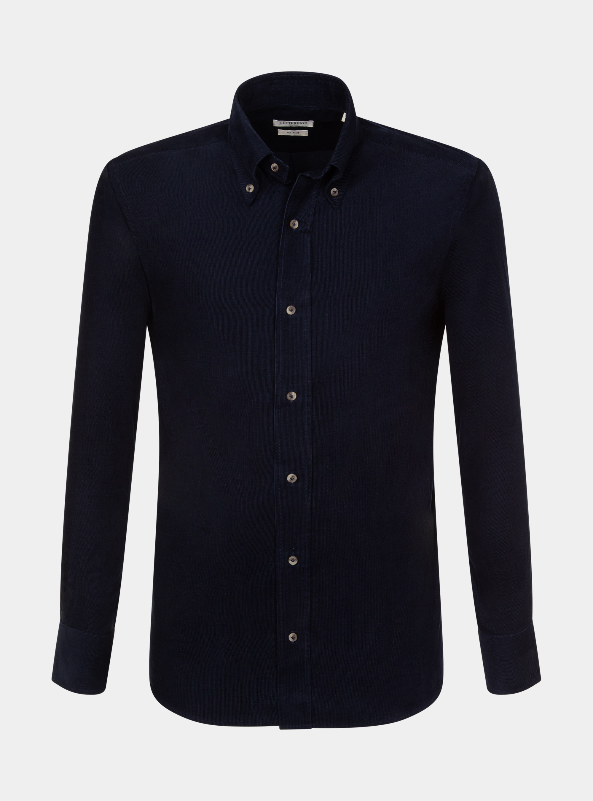 Velvet button down collar shirt, NAVY BLUE