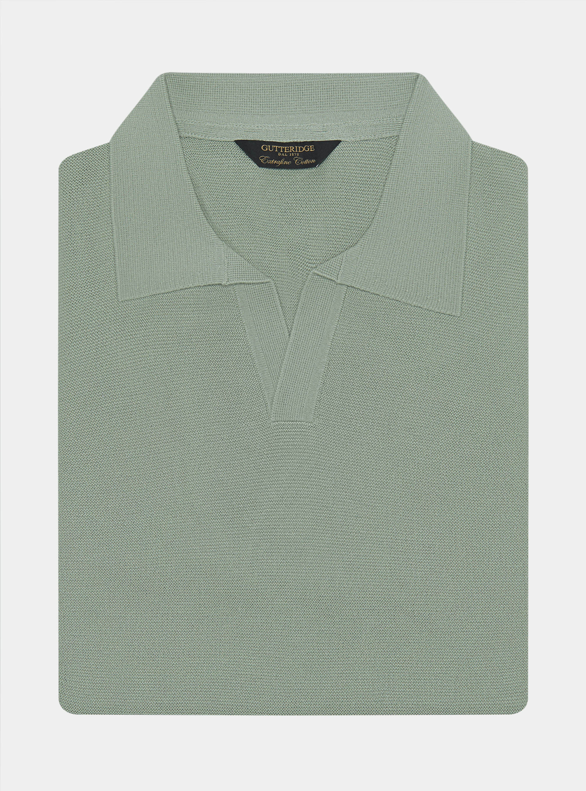 Knitted links polo shirt in extra-fine cotton, SALVIA 0602C