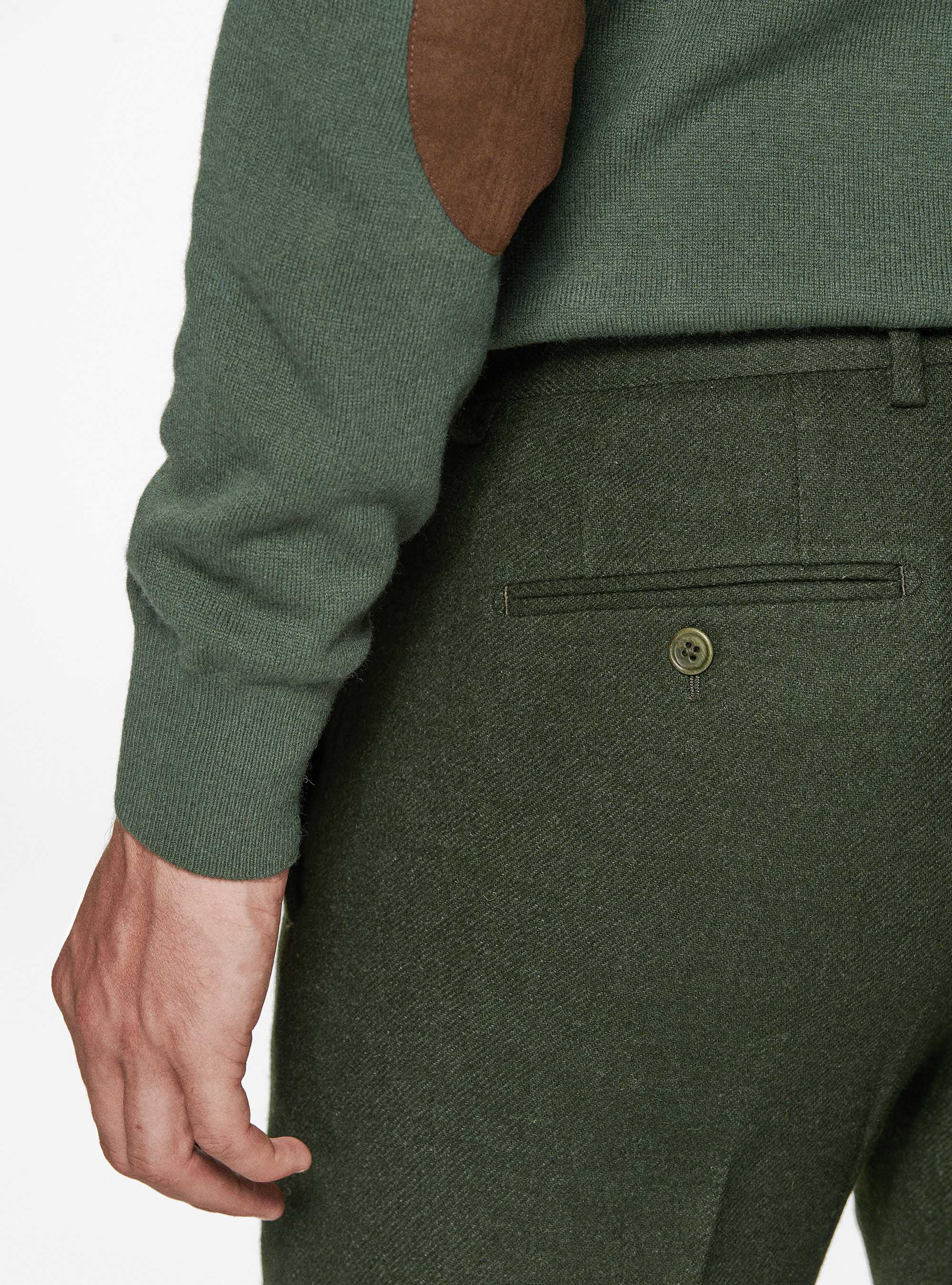 Pantalon en flanelle, VERT