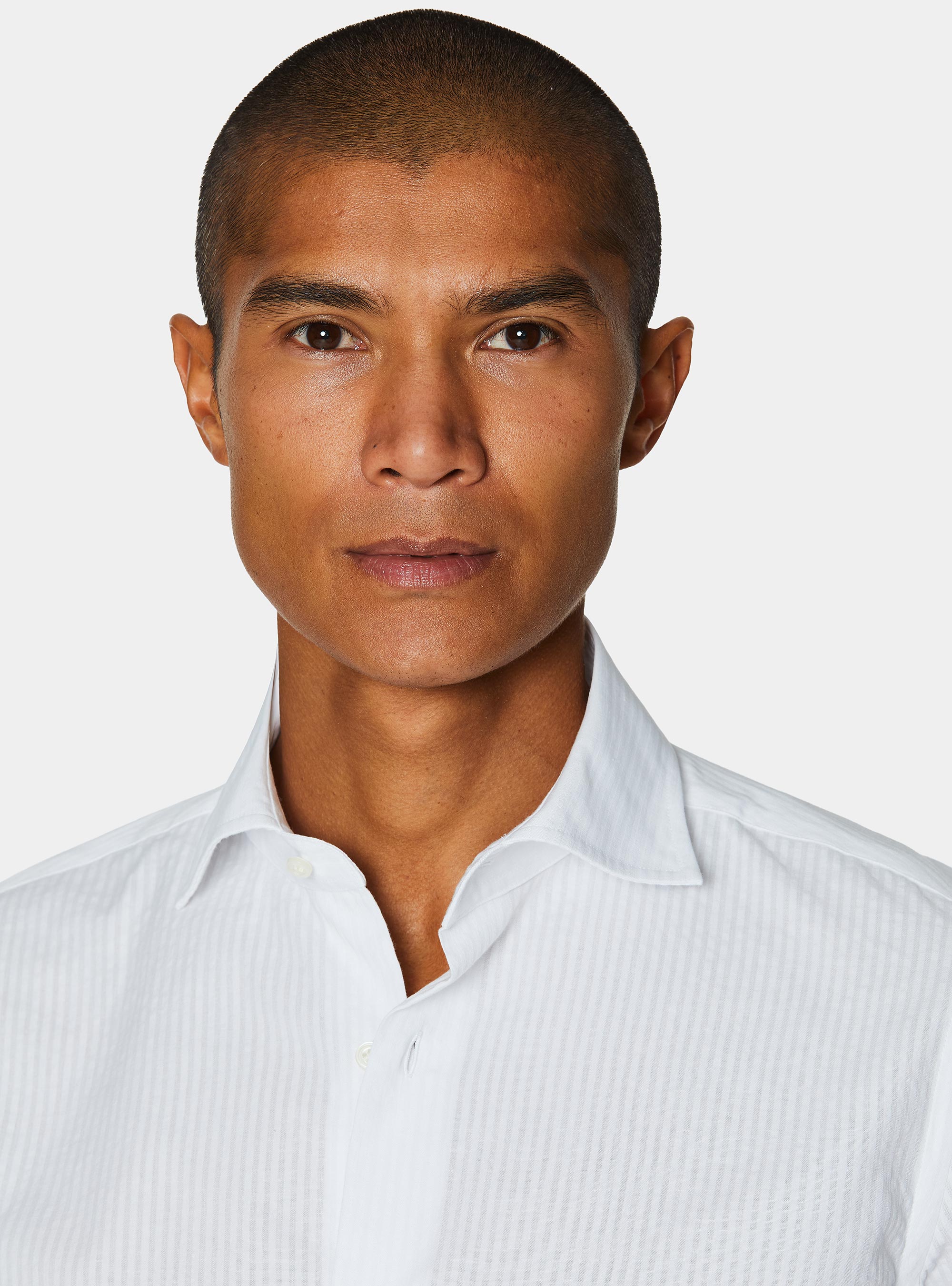 Seersucker cotton shirt, WHITE