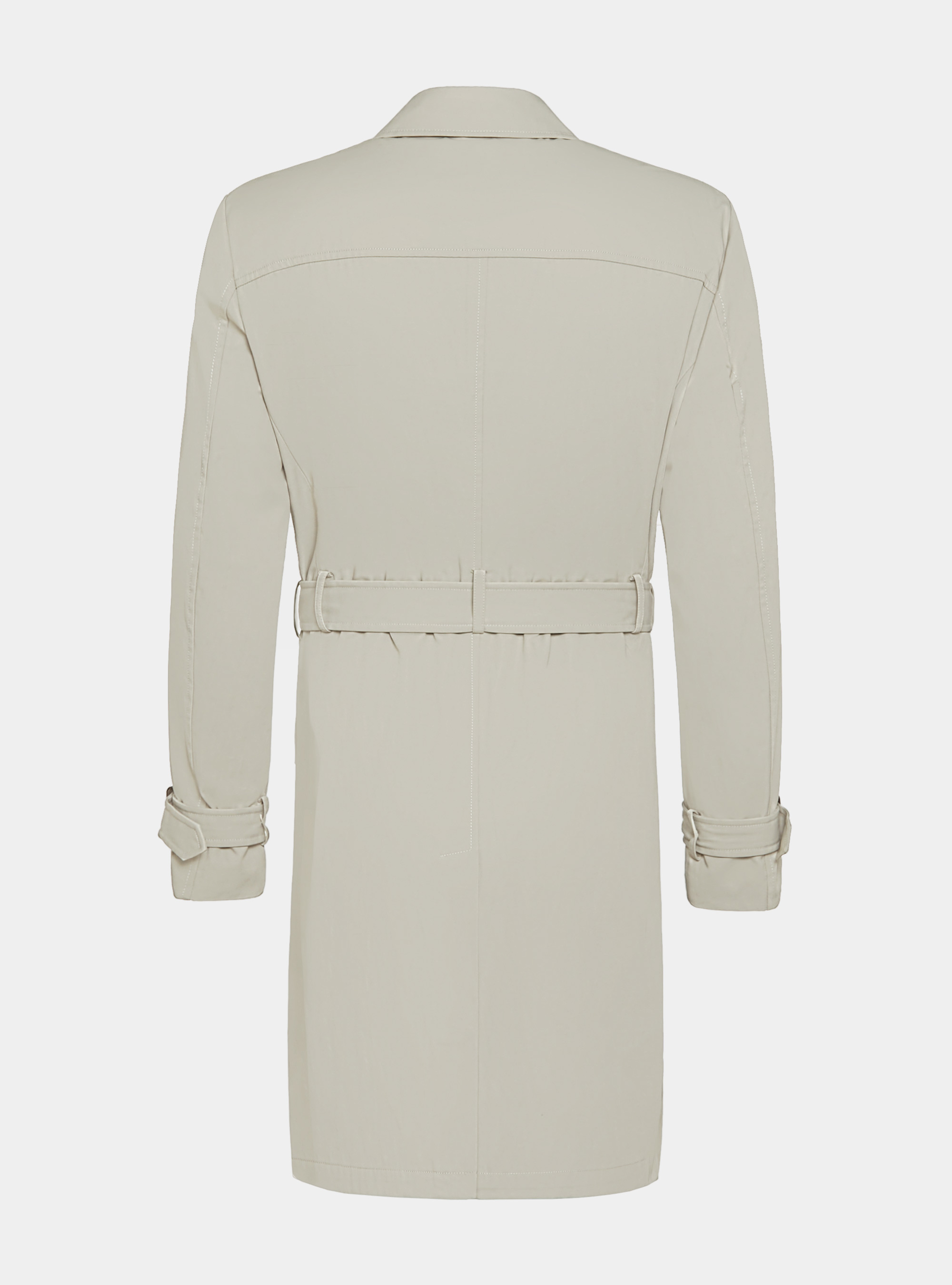 Cotton twill trench coat, ECRU
