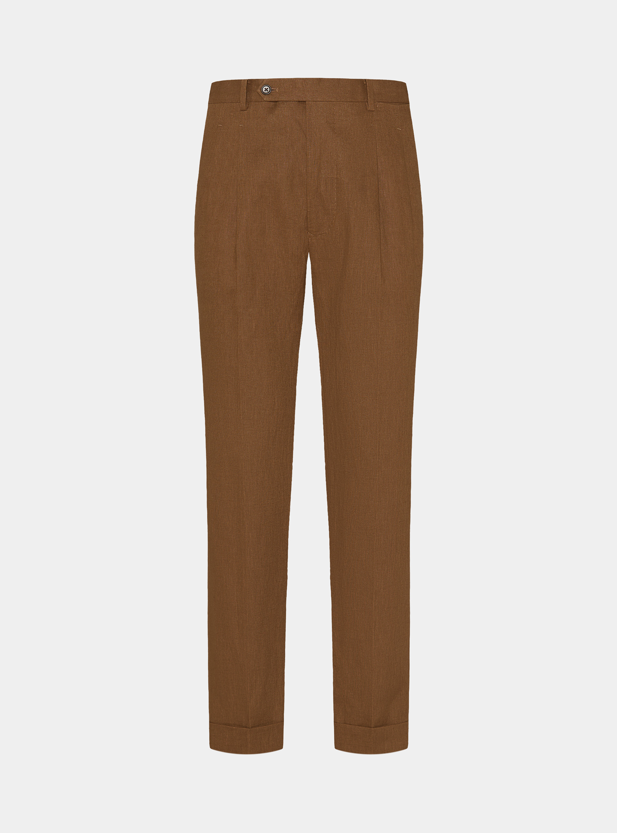 Pure linen double pleat trousers, MULTICOLOR
