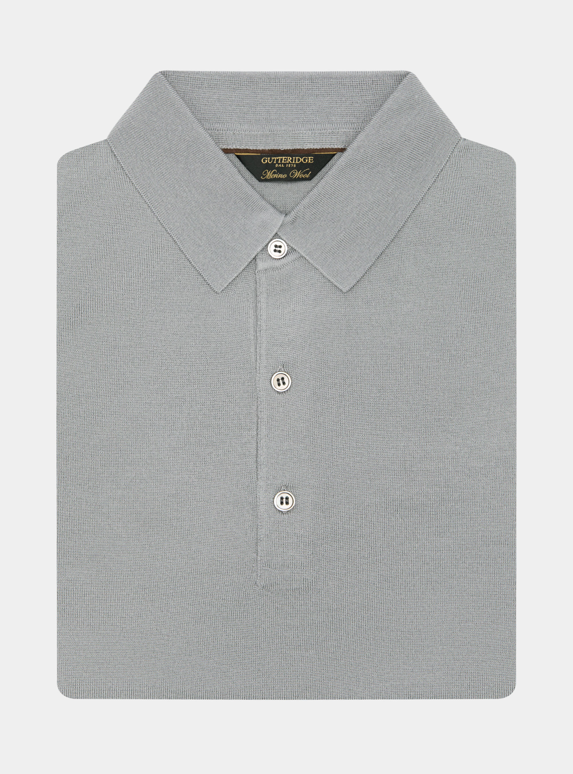 Extra-fine merino wool polo shirt, GREY