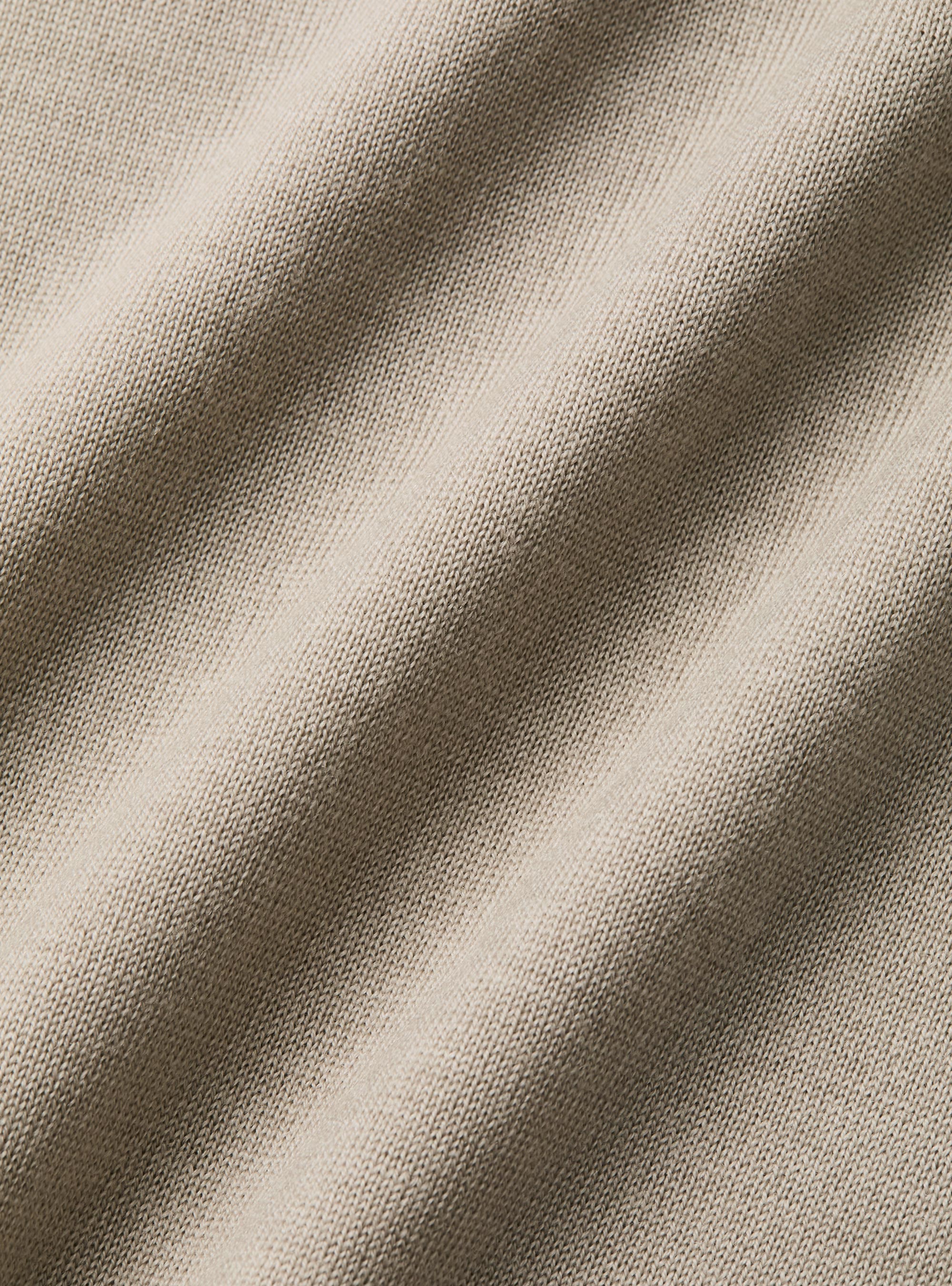 Crew-neck sweater in pure extra-fine merino wool, SAND