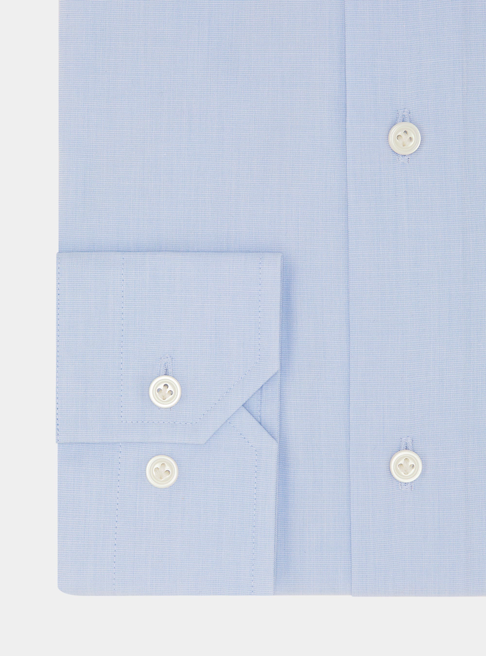 Camisa de algod&oacute;n fil a fil, CELESTE