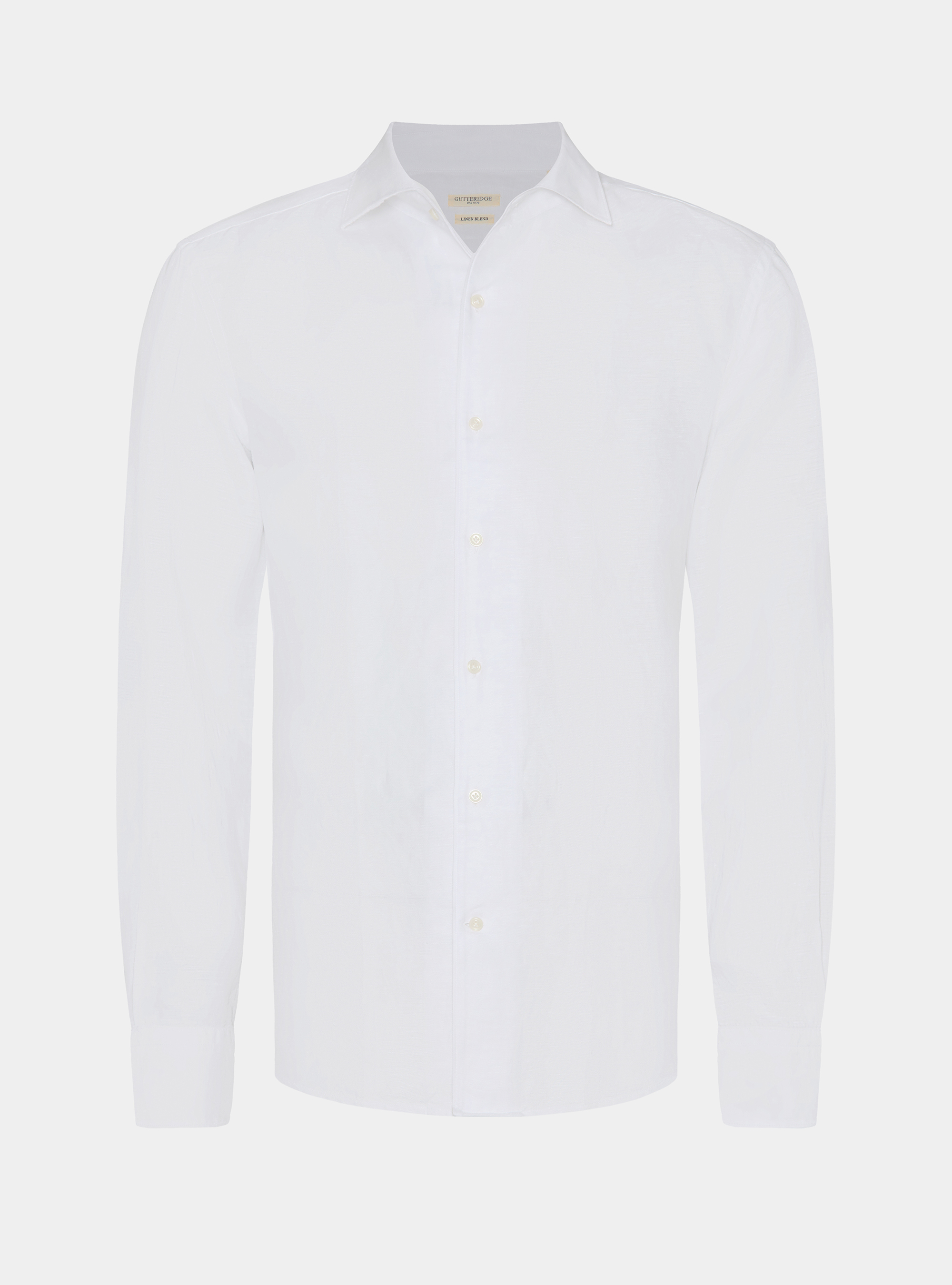 Leinenmischhemd mit Beleg, BIANCO 0099C