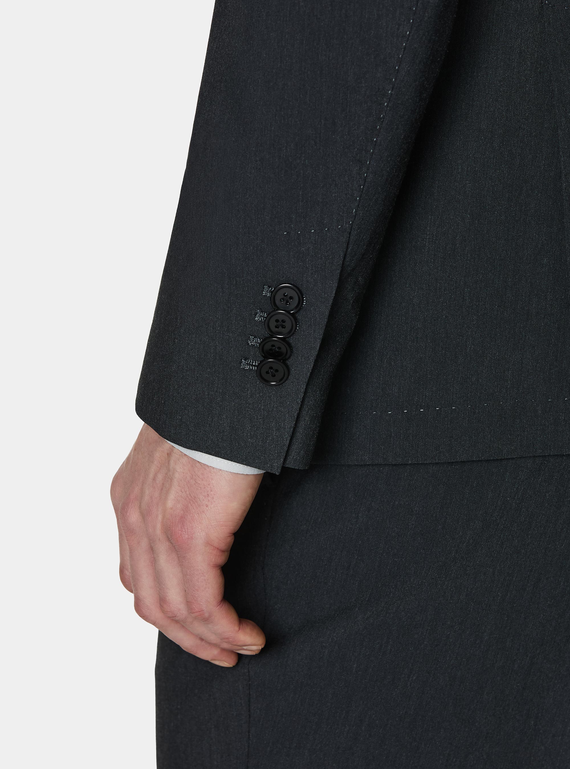 Slim fit suit blazer, ASPHALT GREY
