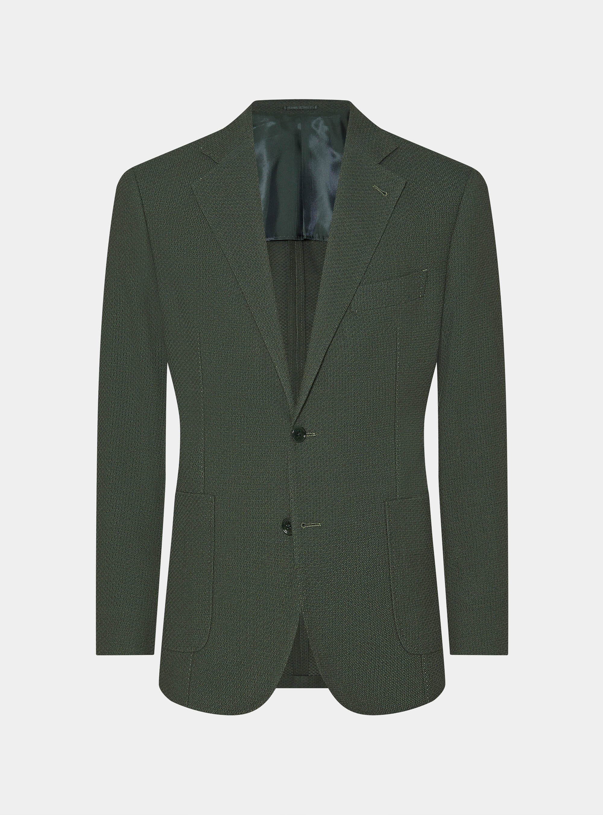 Wool and cotton leno blazer, GREEN