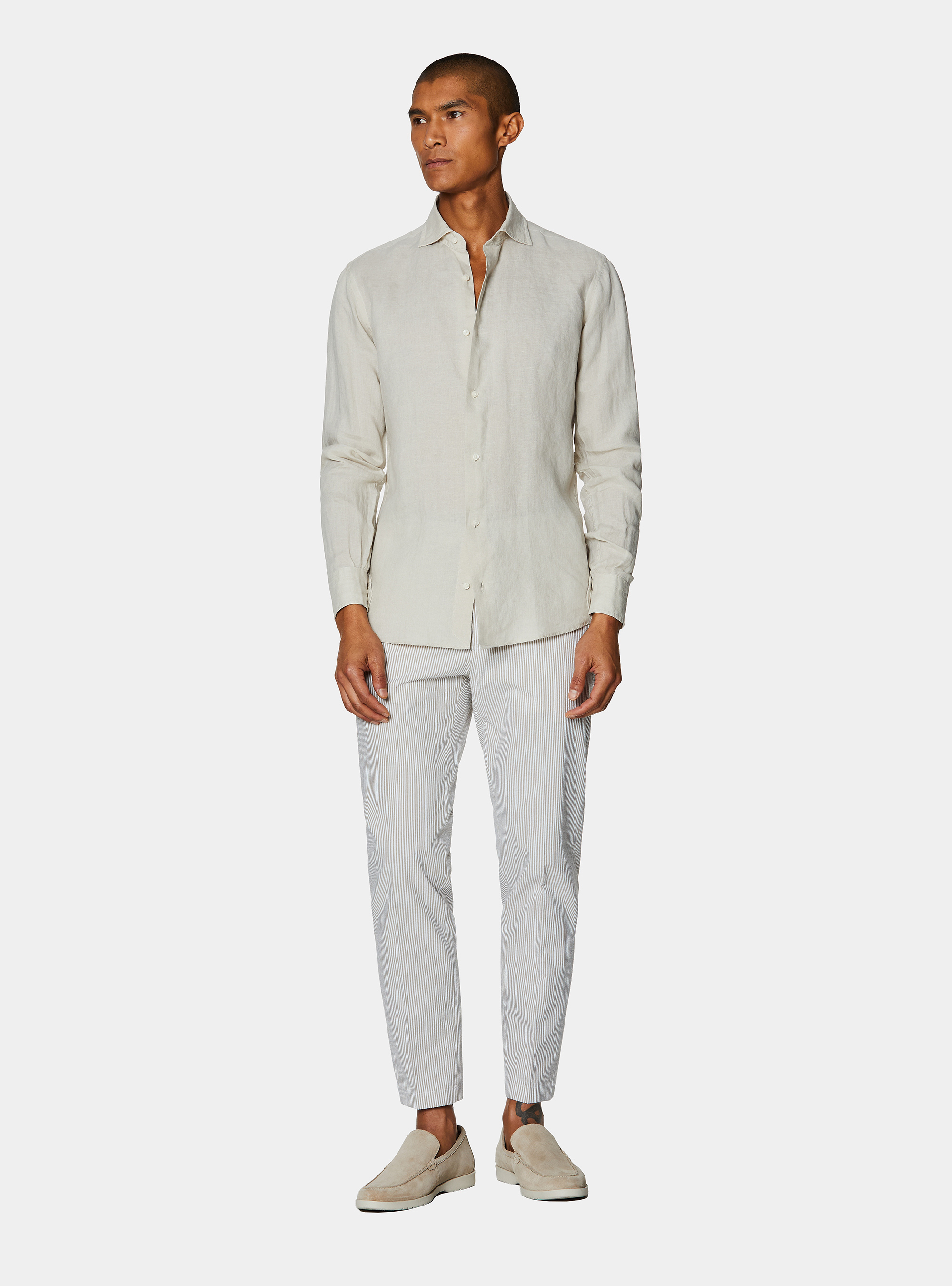 Pure linen shirt, ECRU 0536C